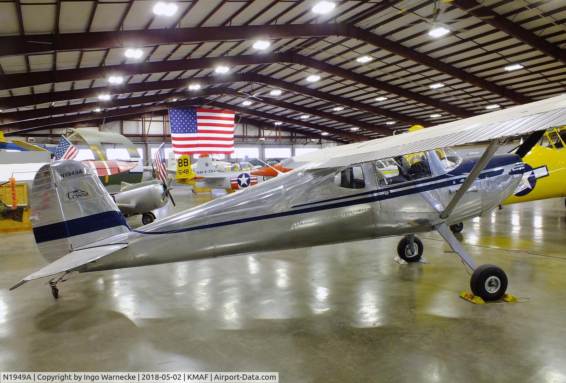 N1949A, 1949 Cessna 140A C/N 15240, Cessna 140A at the Midland Army Air Field Museum, Midland TX