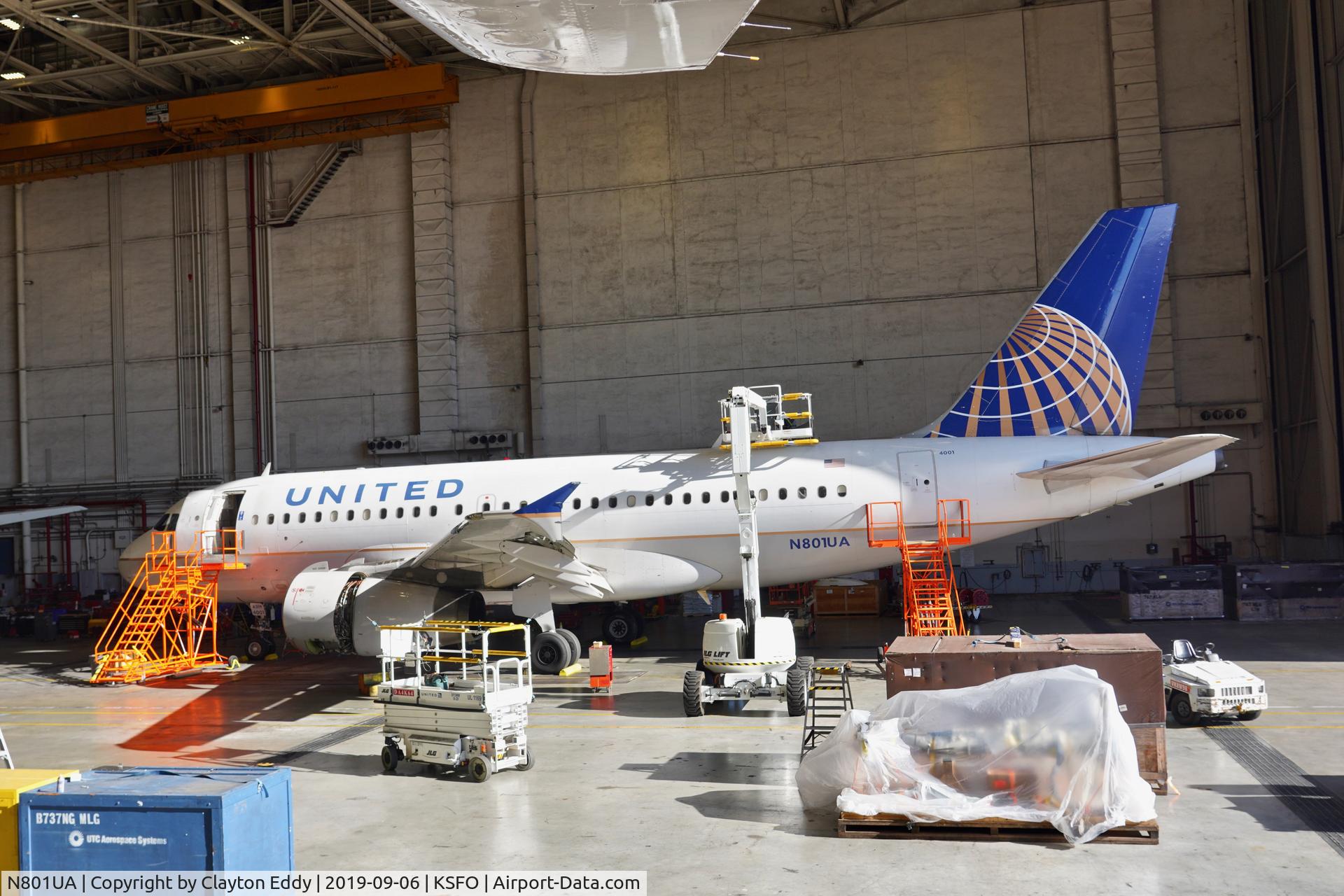 N801UA, 1997 Airbus A319-131 C/N 686, SFO 2019.