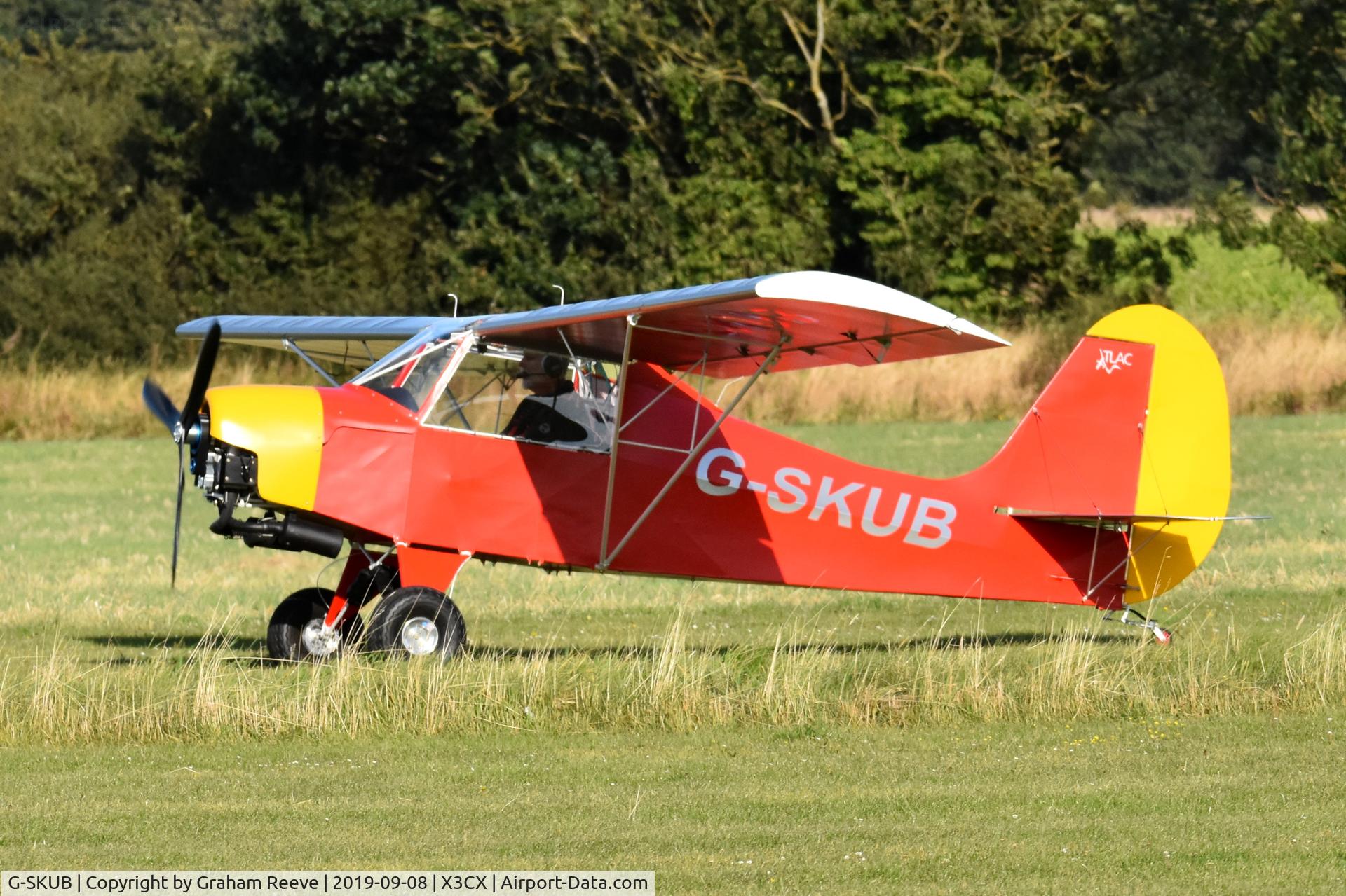 G-SKUB, 2019 The Light Aircraft Company Sherwood KUB C/N TLAC-3-002, Departing from Northrepps.