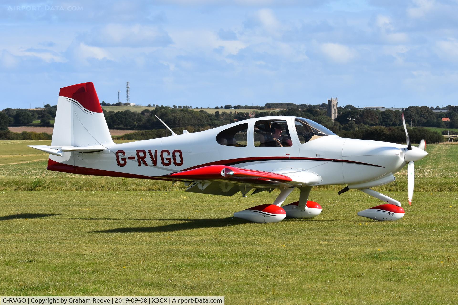G-RVGO, 2011 Vans RV-10 C/N LAA 339-15063, Just landed at Northrepps.