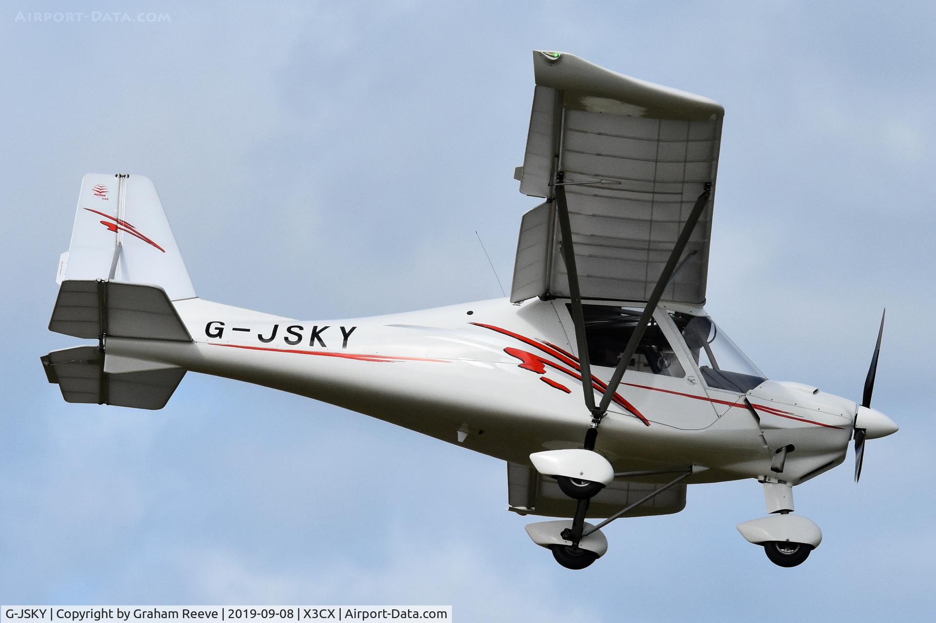 G-JSKY, 2013 Comco Ikarus C42 FB80 Bravo C/N 1308-7272, Landing at Northrepps.