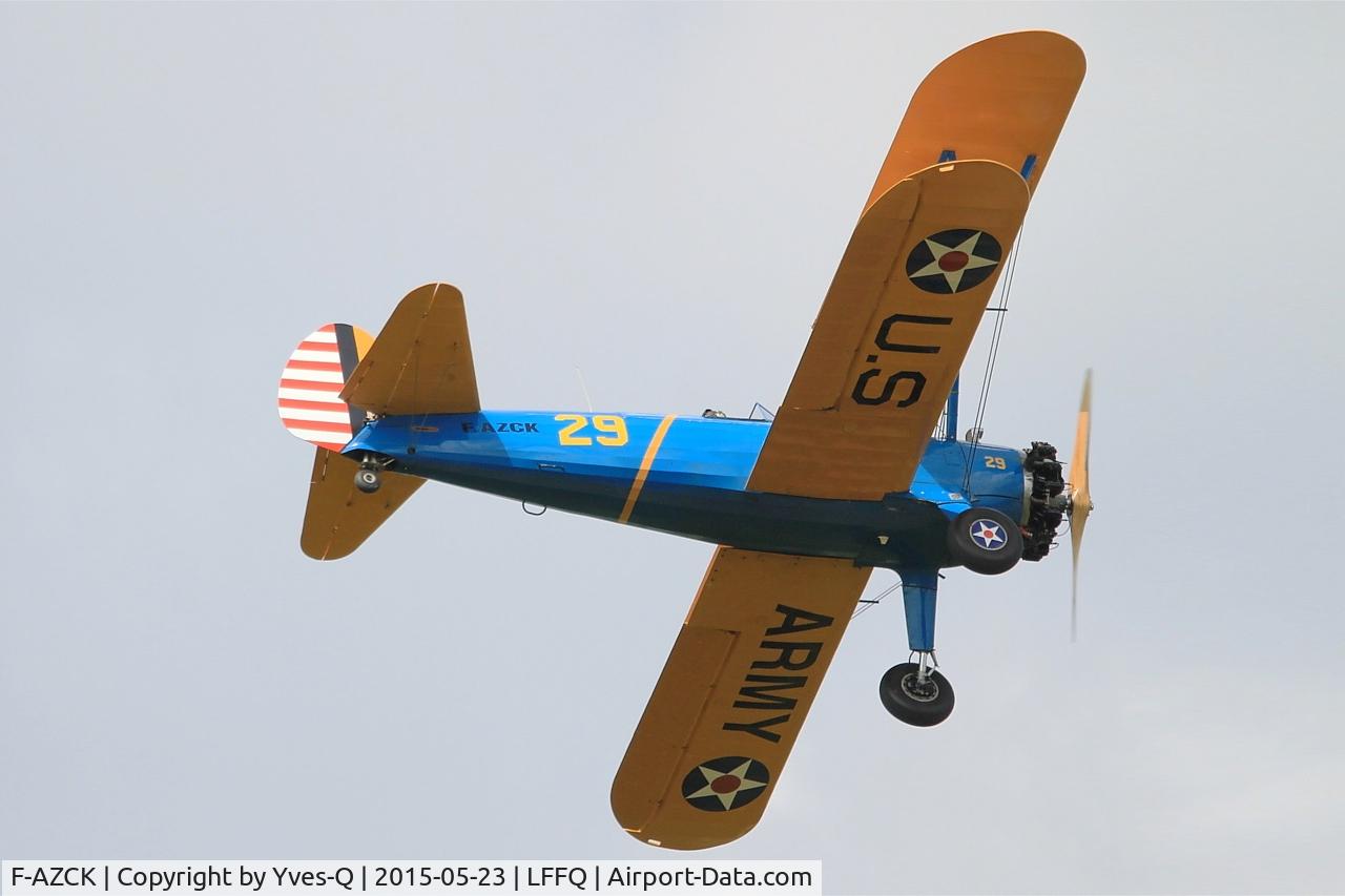 F-AZCK, 1941 Boeing A75N1 (PT-17) C/N 75-1653, Boeing A75N, On display, La Ferté-Alais airfield (LFFQ) Airshow 2015