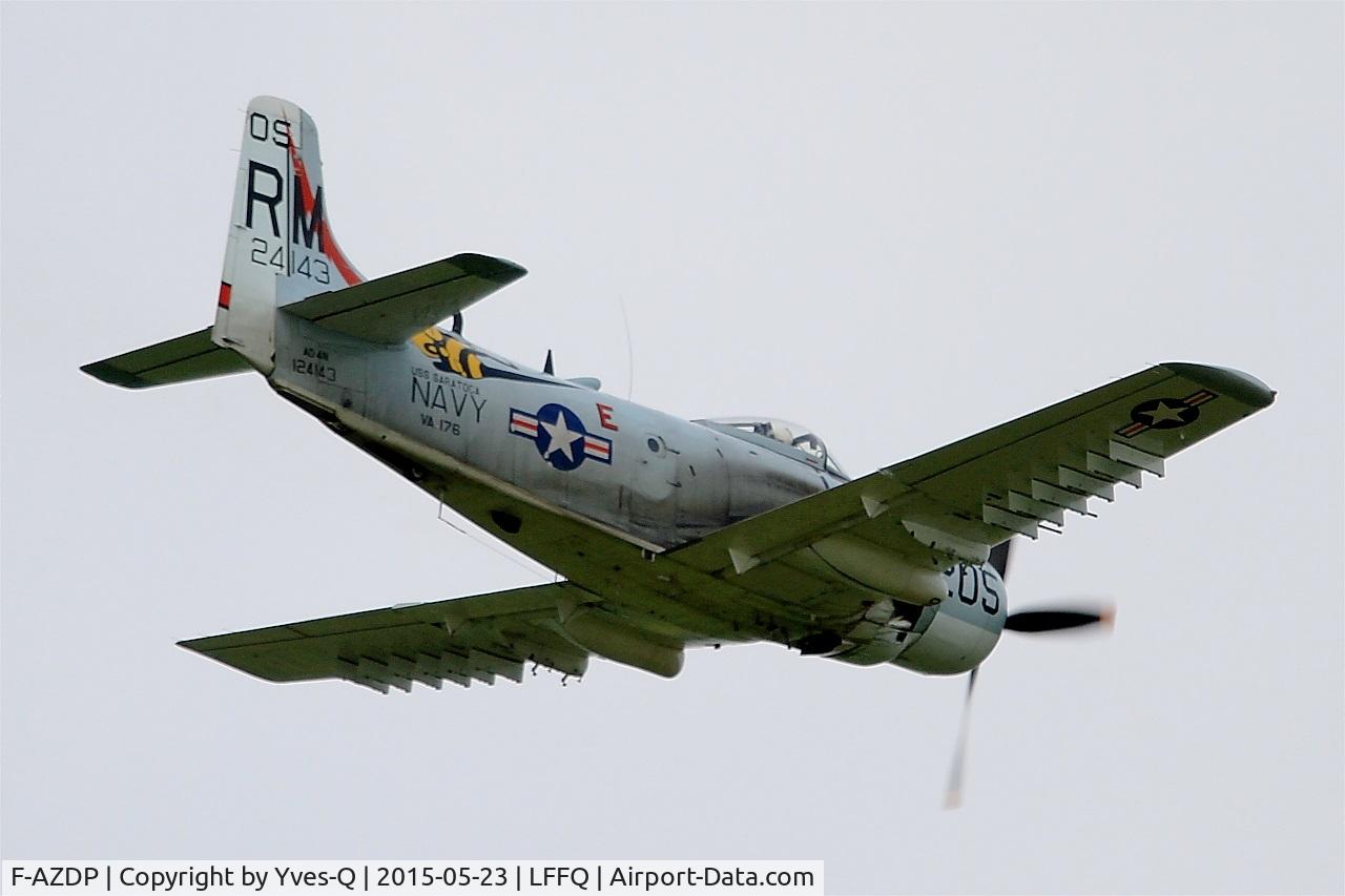 F-AZDP, Douglas AD-4N Skyraider C/N 7449, Douglas AD-4NA Skyraider, On display, La Ferté-Alais airfield (LFFQ) Air show 2015