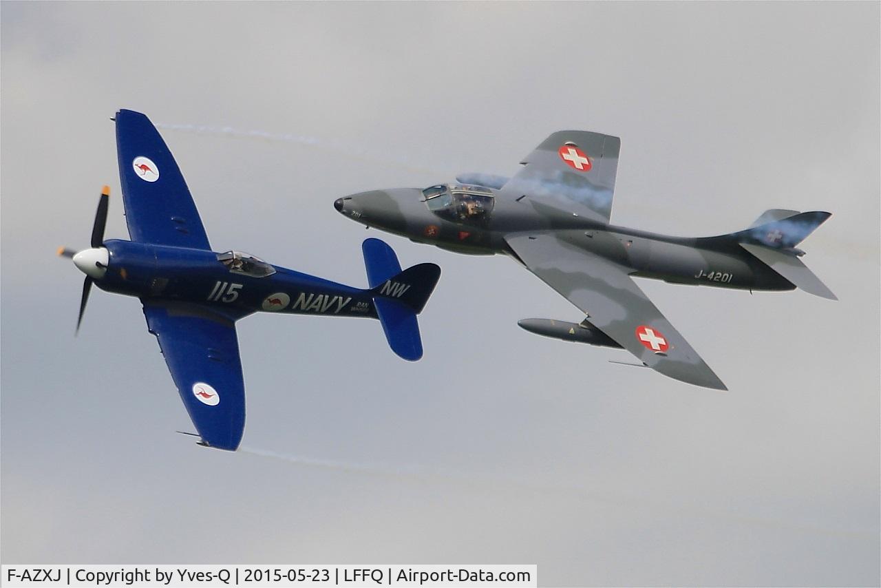 F-AZXJ, 1949 Hawker Sea Fury FB.11 C/N 37733, Hawker Sea Fury FB.11, On display, La Ferté-Alais Airfield (LFFQ) Air show 2015