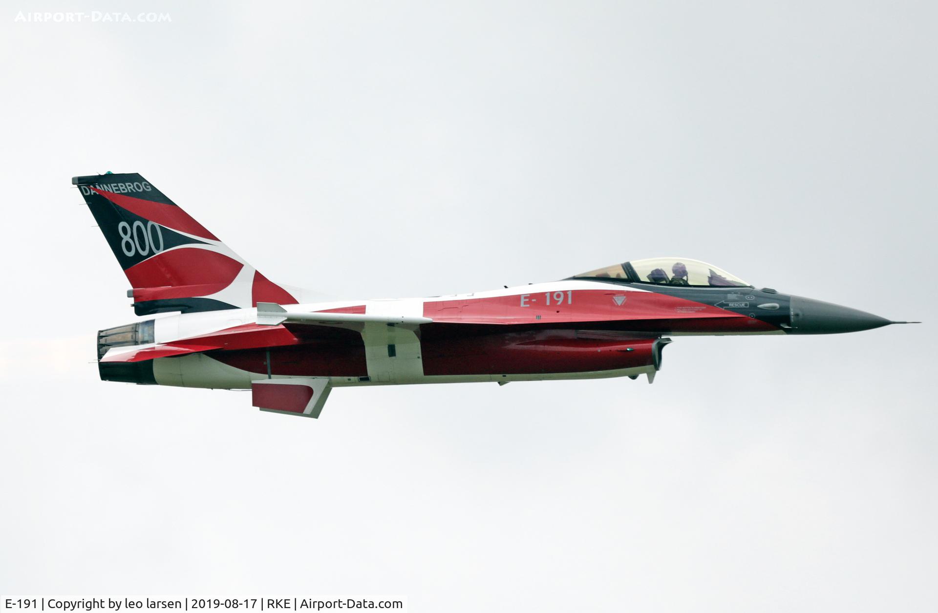E-191, 1978 SABCA F-16AM Fighting Falcon C/N 6F-18, Roskilde Air Show 17.8.2019