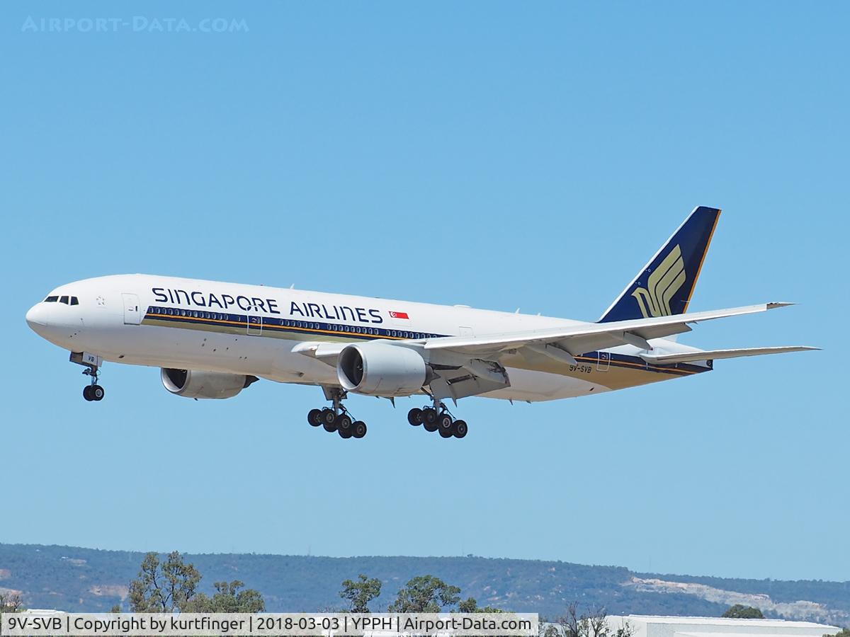 9V-SVB, 2001 Boeing 777-212/ER C/N 28525, Boeing 777-212 (ER). SIA 9V-SVB R03 YPPH 30318.