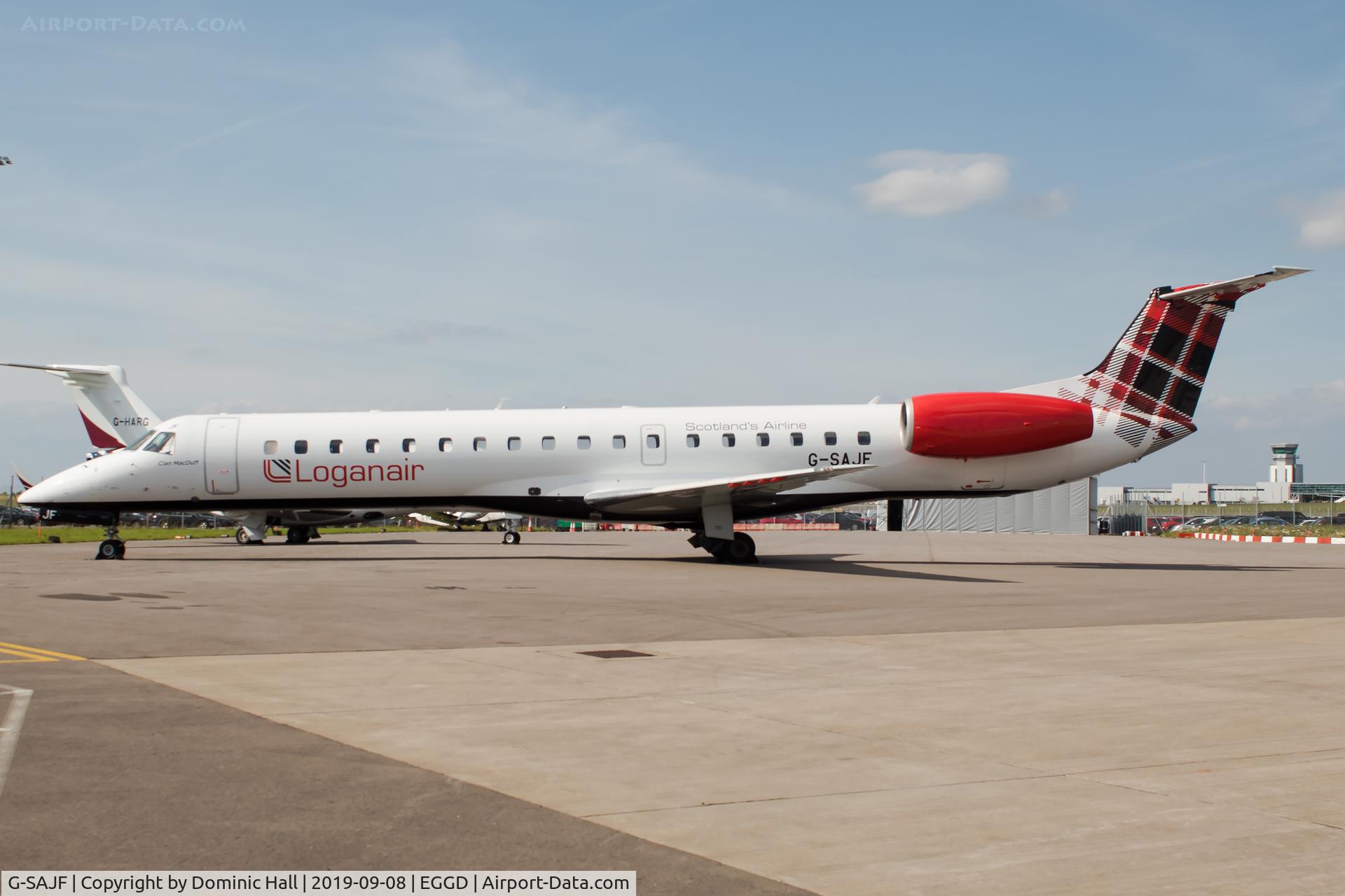 G-SAJF, 2000 Embraer EMB-145EP (ERJ-145EP) C/N 145245, Parked on the southside apron.
