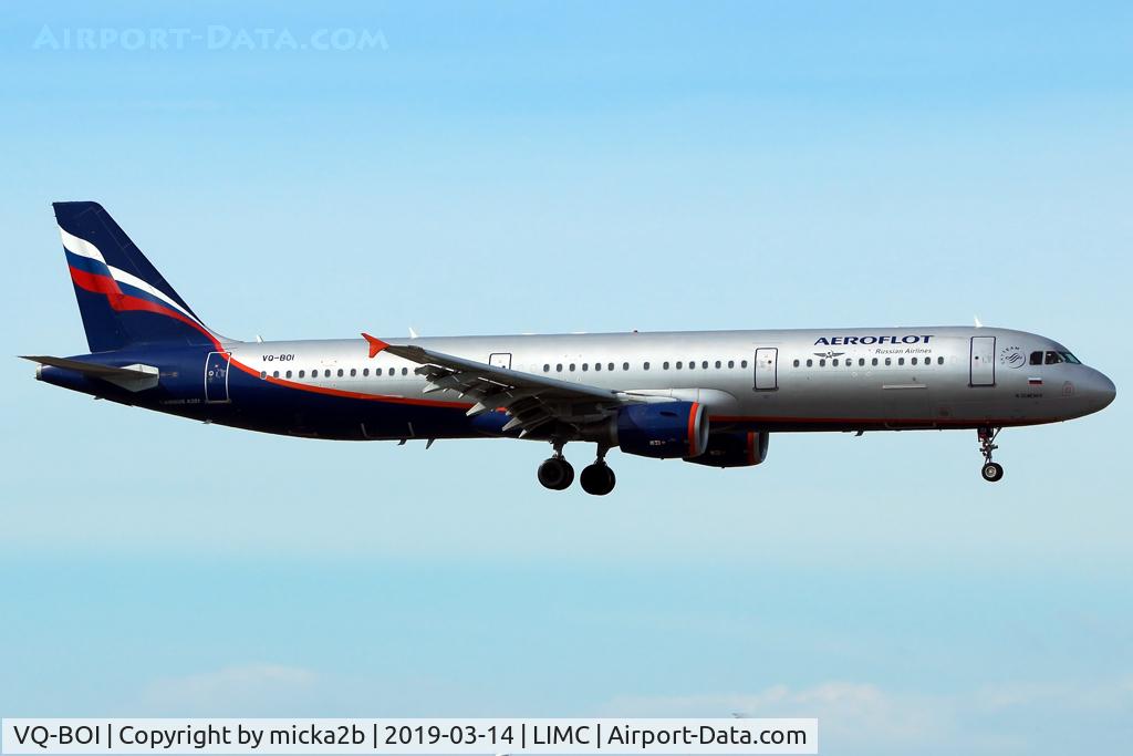VQ-BOI, 2012 Airbus A321-211 C/N 5059, Landing
