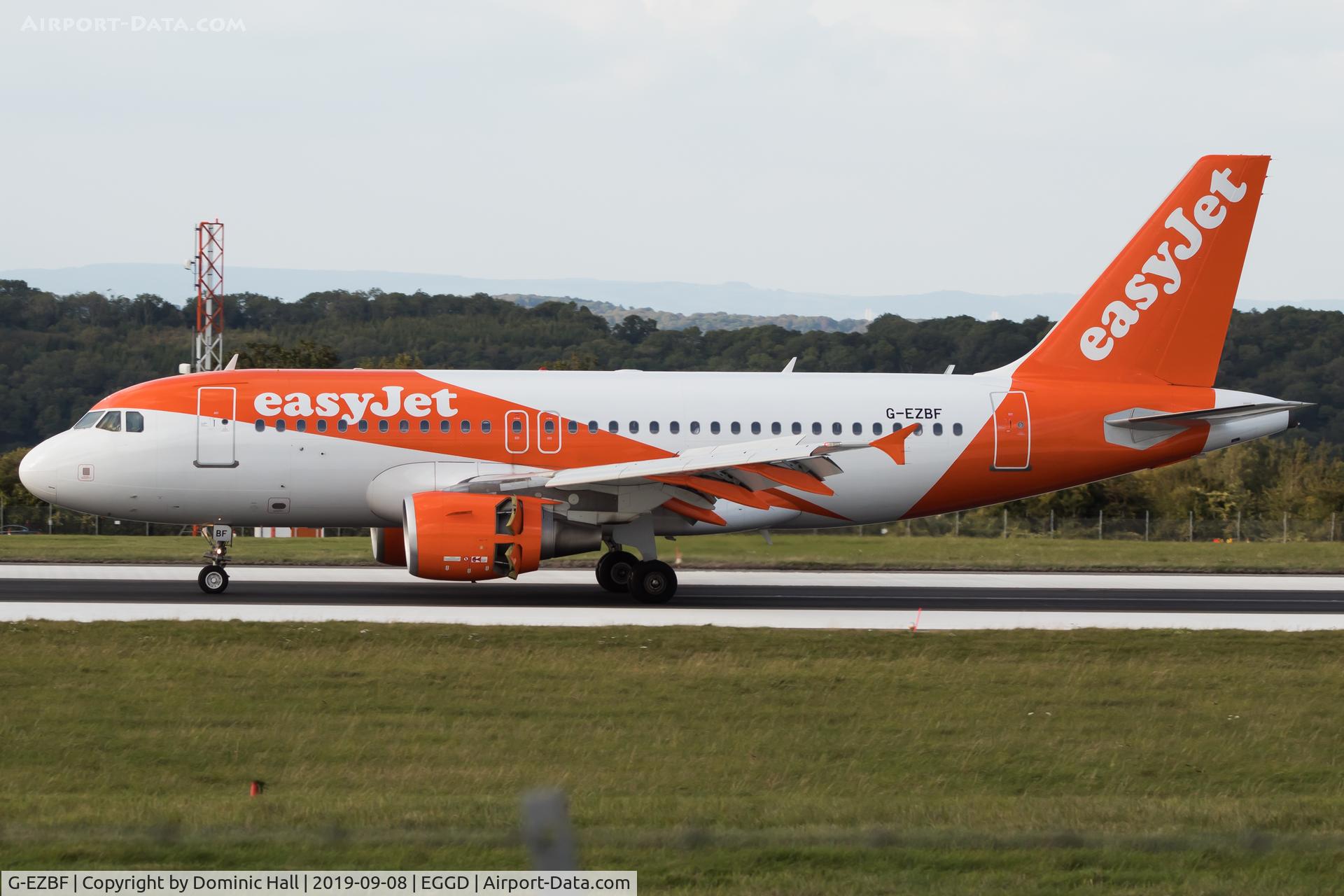 G-EZBF, 2006 Airbus A319-111 C/N 2923, Landing RWY 27