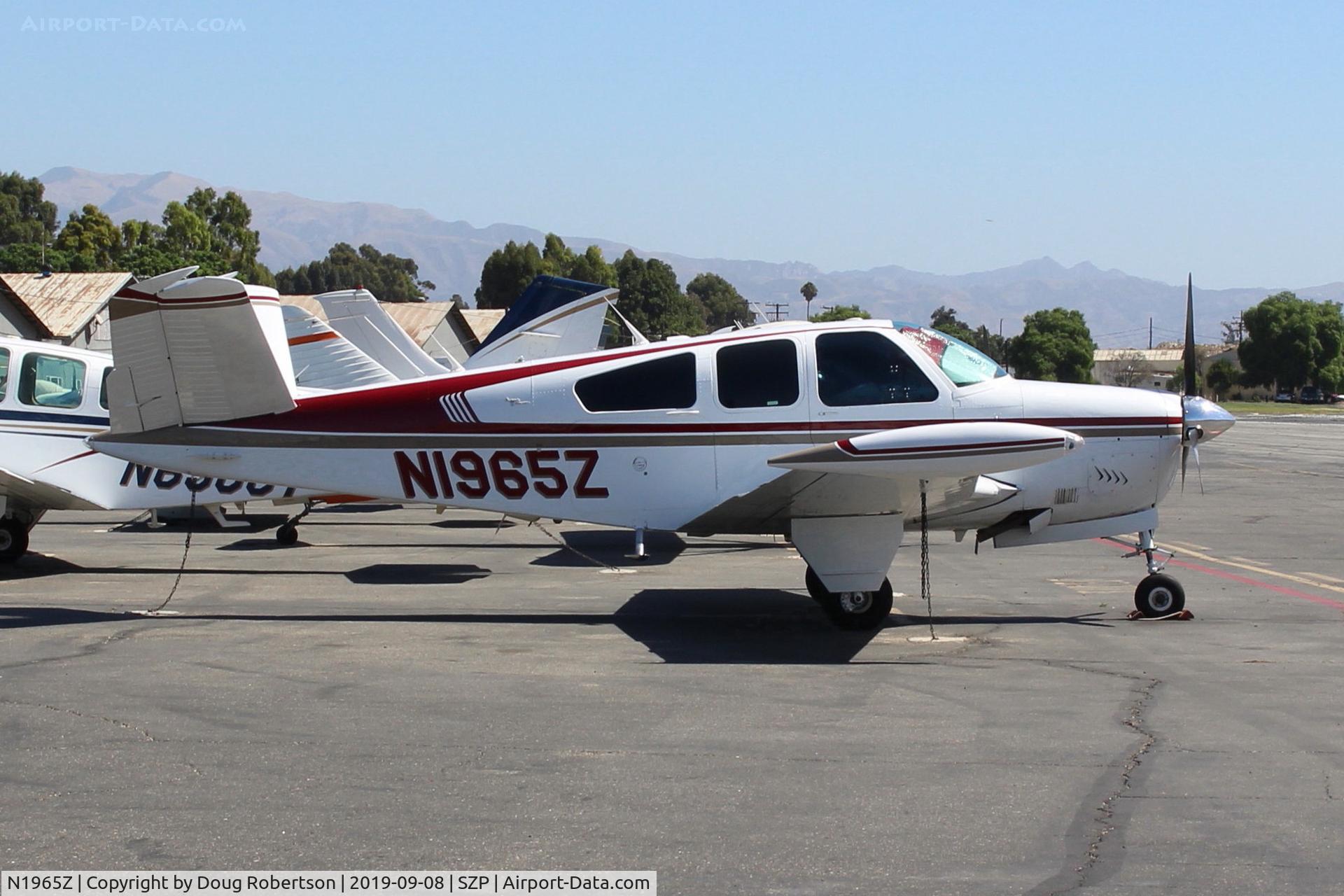 N1965Z, 1965 Beech S35 Bonanza C/N D-7805, 1965 Beech S35 BONANZA, Continental IO-520-B 285 Hp