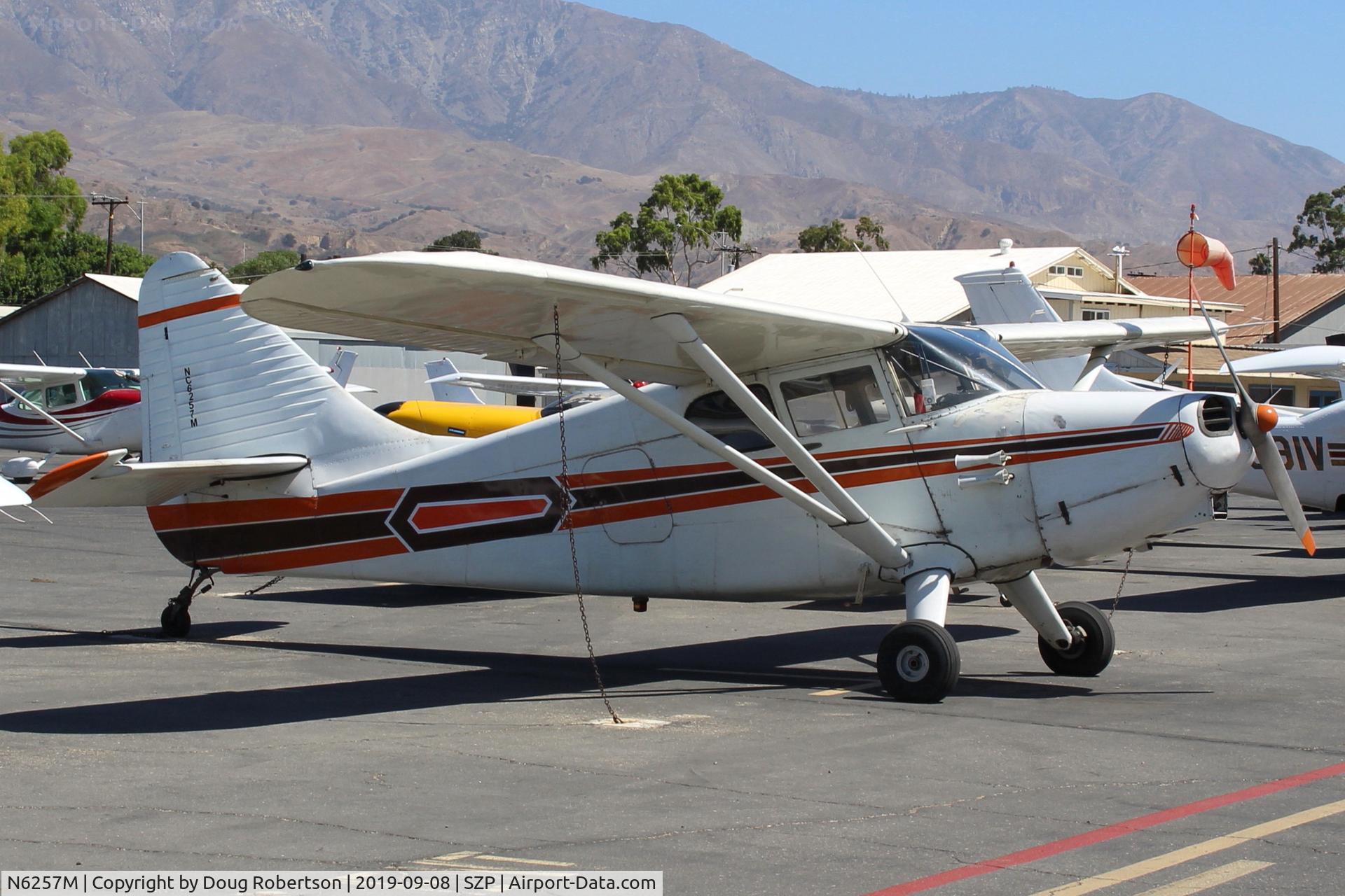 N6257M, 1948 Stinson 108-3 Voyager C/N 108-4257, 1948 Stinson 108-3 VOYAGER, Franklin 6A4165 165 Hp, on Transient Ramp