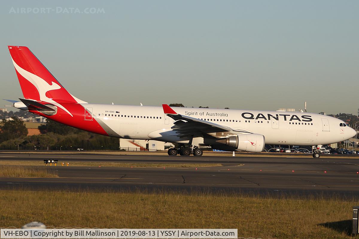 VH-EBO, 2010 Airbus A330-202 C/N 1169, in from MEL
