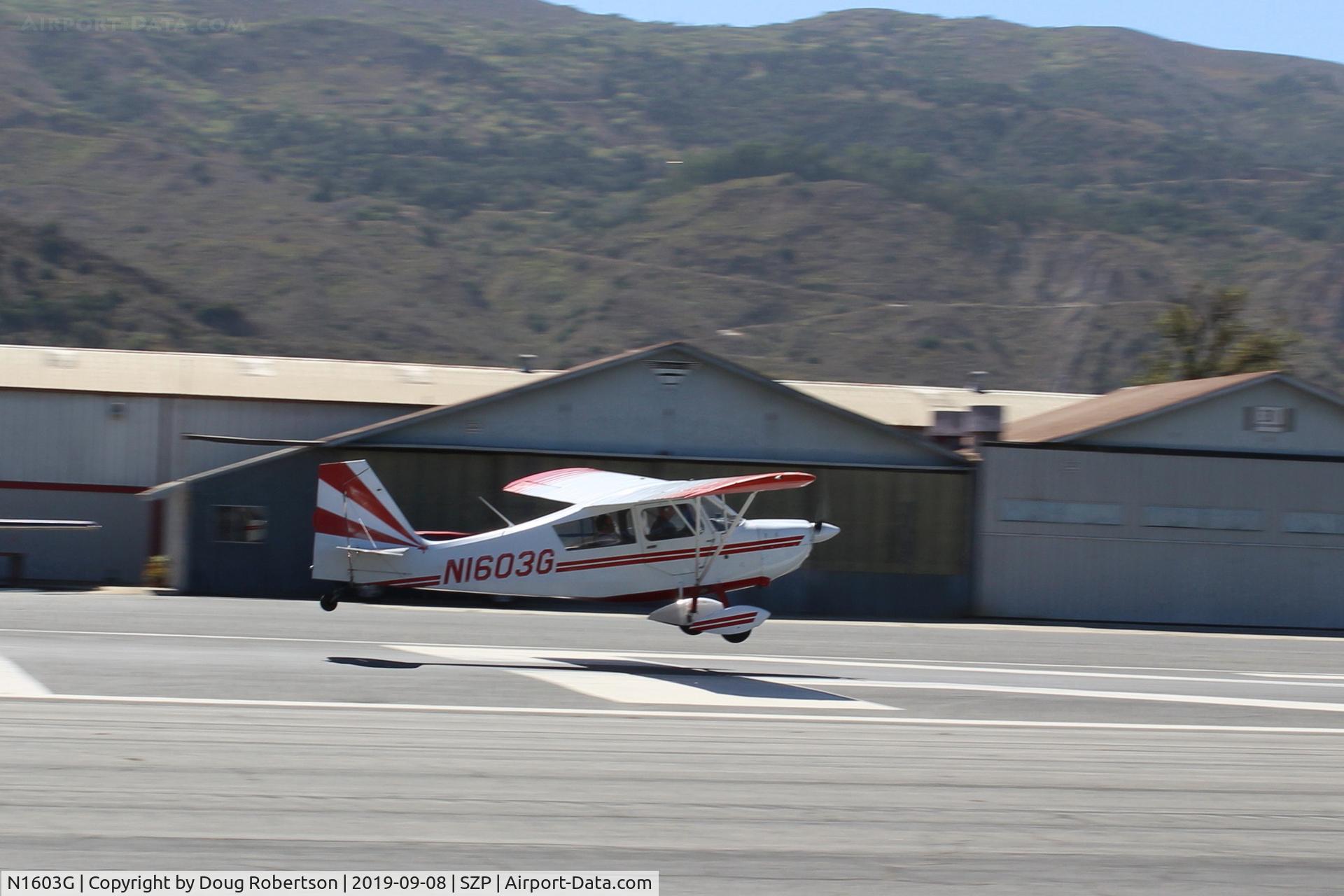 N1603G, 1968 Champion 7ECA Citabria C/N 609, 1968 Champion 7ECA CITABRIA, Lycoming O-320 150 Hp, on final Rwy 22