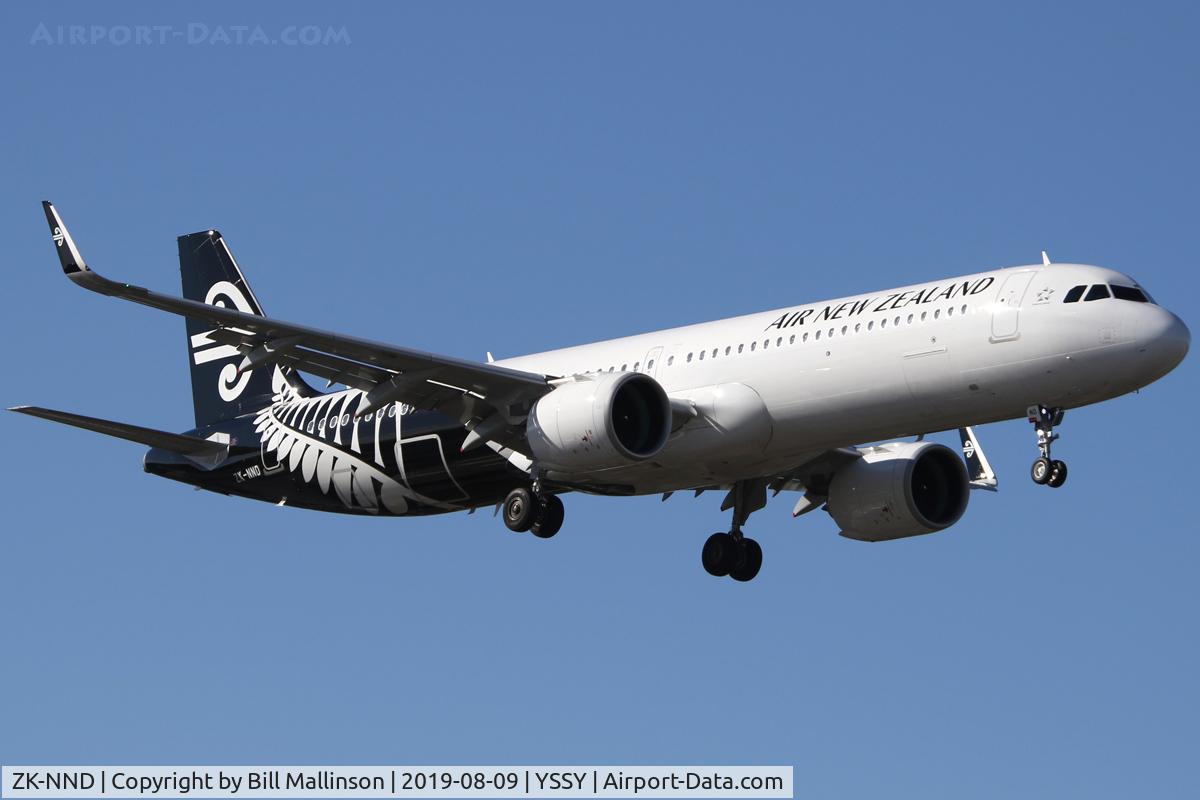 ZK-NND, 2019 Airbus A321-271NX C/N 8629, finals to 2-5