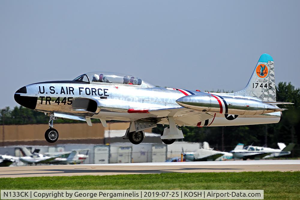 N133CK, 1951 Lockheed T-33A Shooting Star C/N 580-7138, Departing from runway 27.
