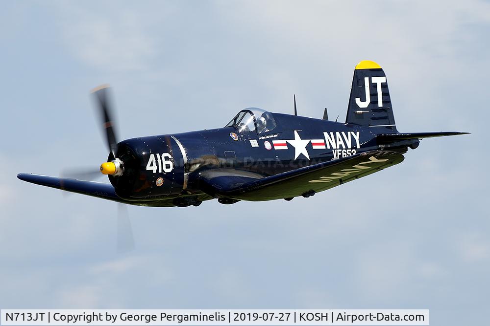 N713JT, 1945 Vought F4U-4B Corsair C/N 97143, Performing in the daily airshow.