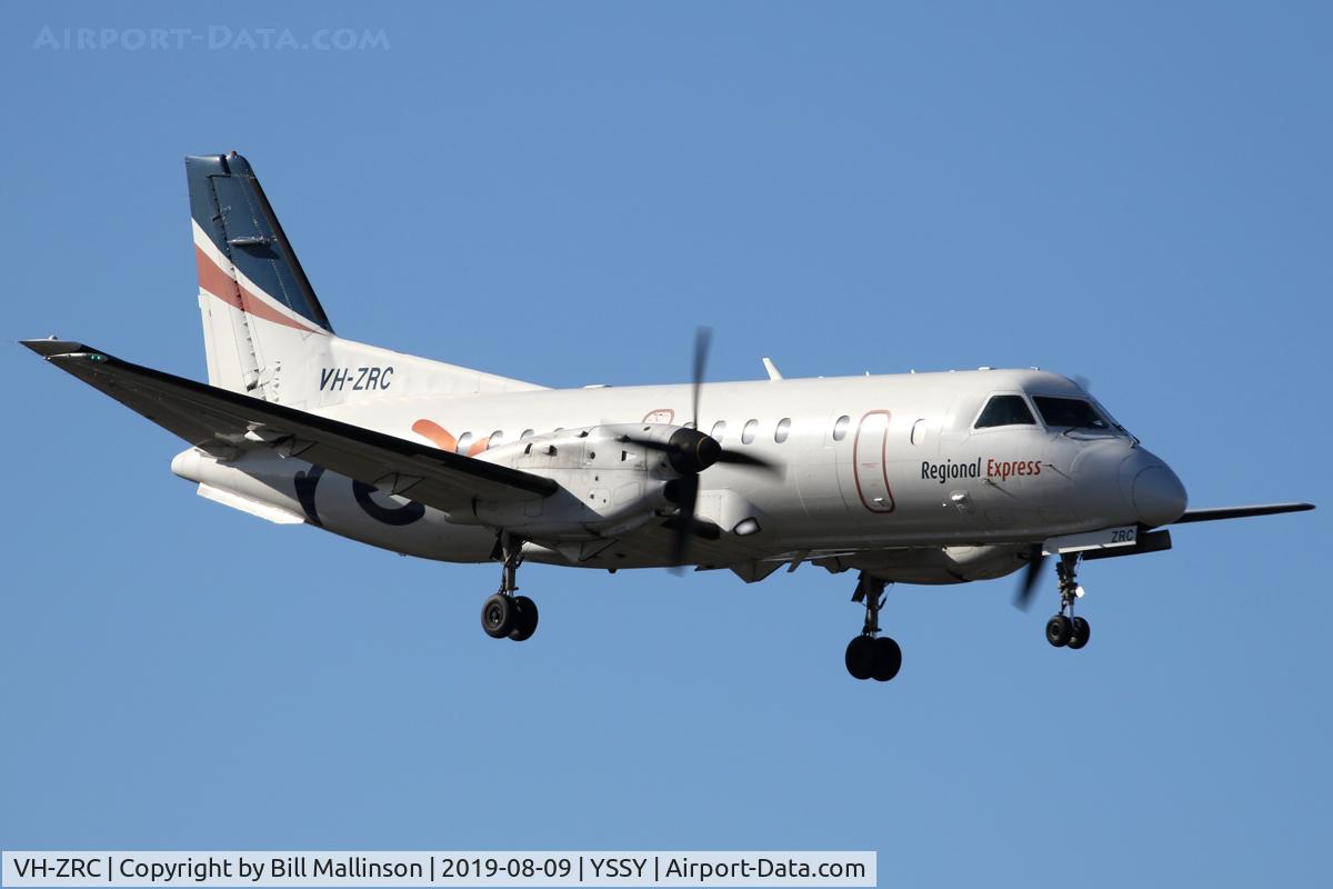 VH-ZRC, 1996 SAAB 340B C/N 340B-390, finals to 2-5