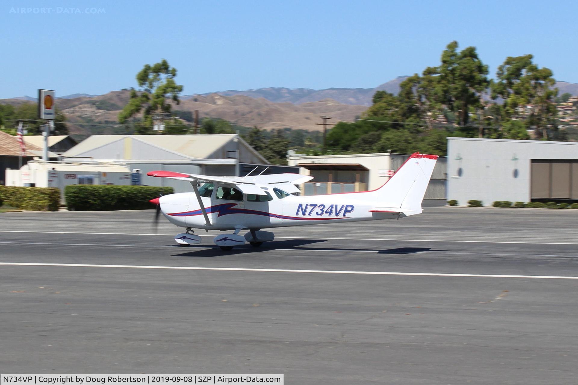 N734VP, 1977 Cessna 172N C/N 17269151, 1977 Cessna 172N SKYHAWK, Lycoming O-320-H2AD 160 Hp, landing roll full flaps Rwy 22