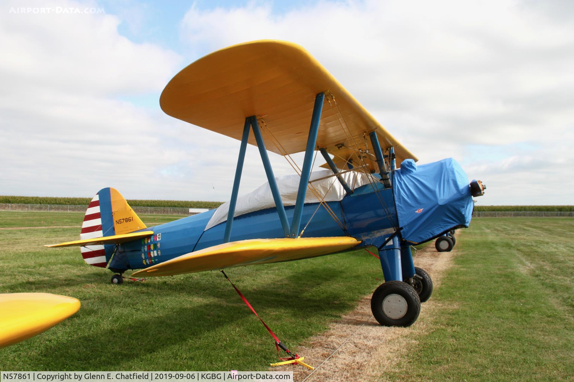 N57861, 1938 Boeing A75N1(PT17) C/N 75-096, At the Stearman Fly in. PT-13A 37-257