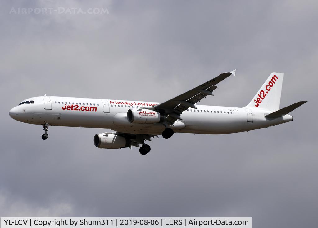 YL-LCV, 2004 Airbus A321-231 C/N 2216, Landing rwy 25... Jet2 summer lease...