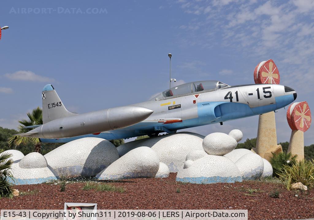 E15-43, 1957 Lockheed T-33A Shooting Star C/N 580-1306, Preserved guard on a roundabout @REU Airport...