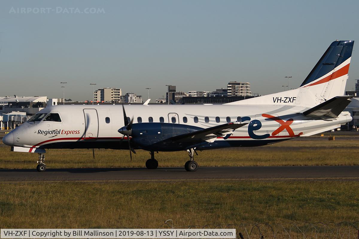 VH-ZXF, 1997 Saab 340B C/N 340B-416, taxiing to 3-4R