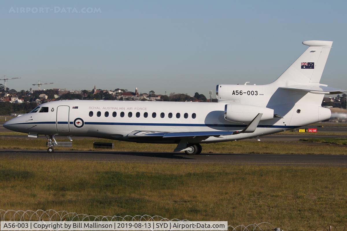 A56-003, Dassault Falcon 7X C/N 283, taxiing to 3-4R