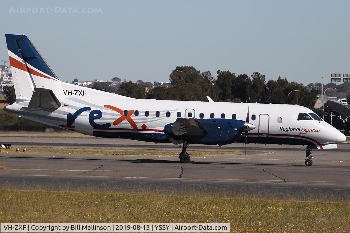 VH-ZXF, 1997 Saab 340B C/N 340B-416, taxiing from 3-4R