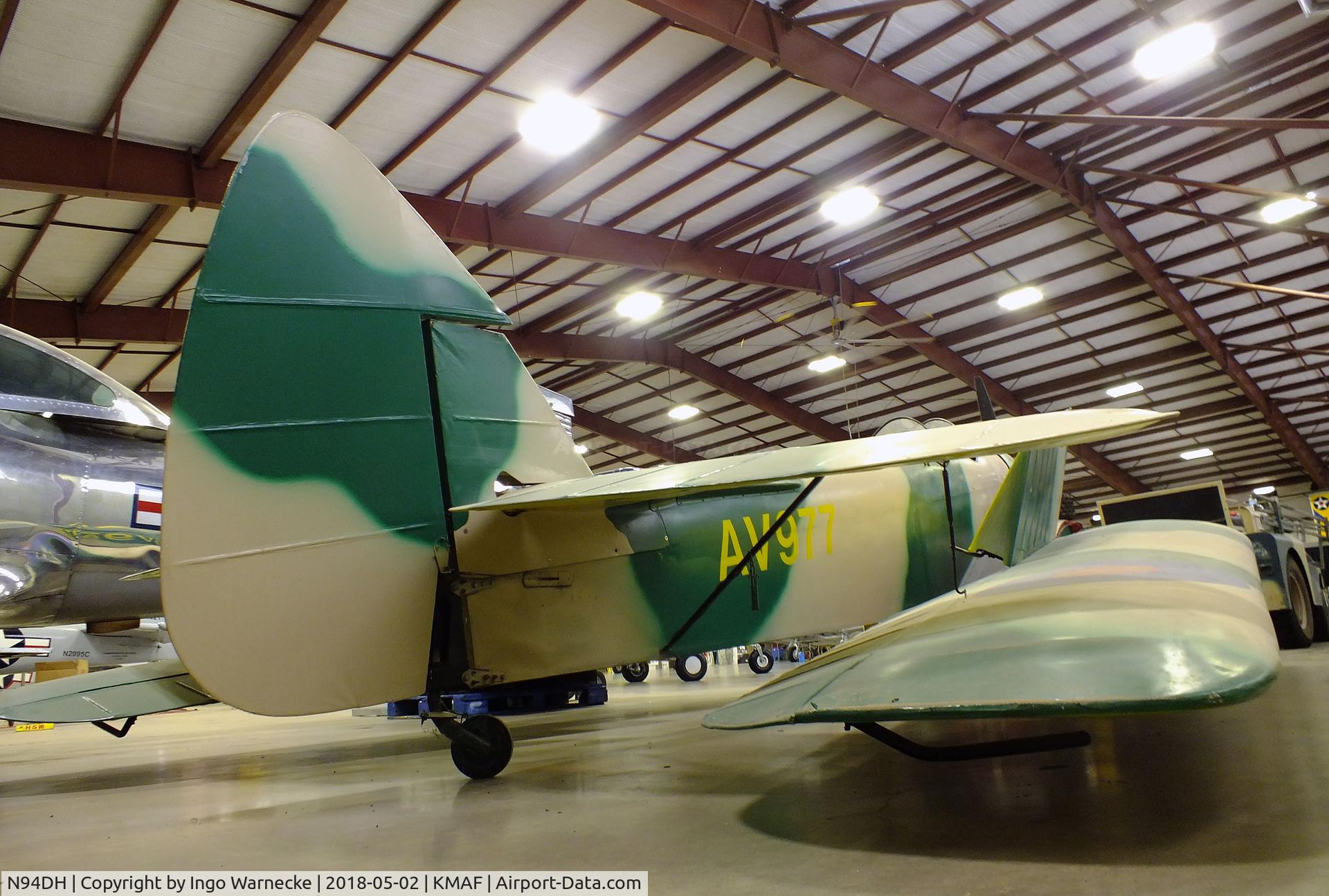 N94DH, 1939 De Havilland DH-94 Moth C/N 94020, De Havilland D.H.94 Moth Minor at the Midland Army Air Field Museum, Midland TX