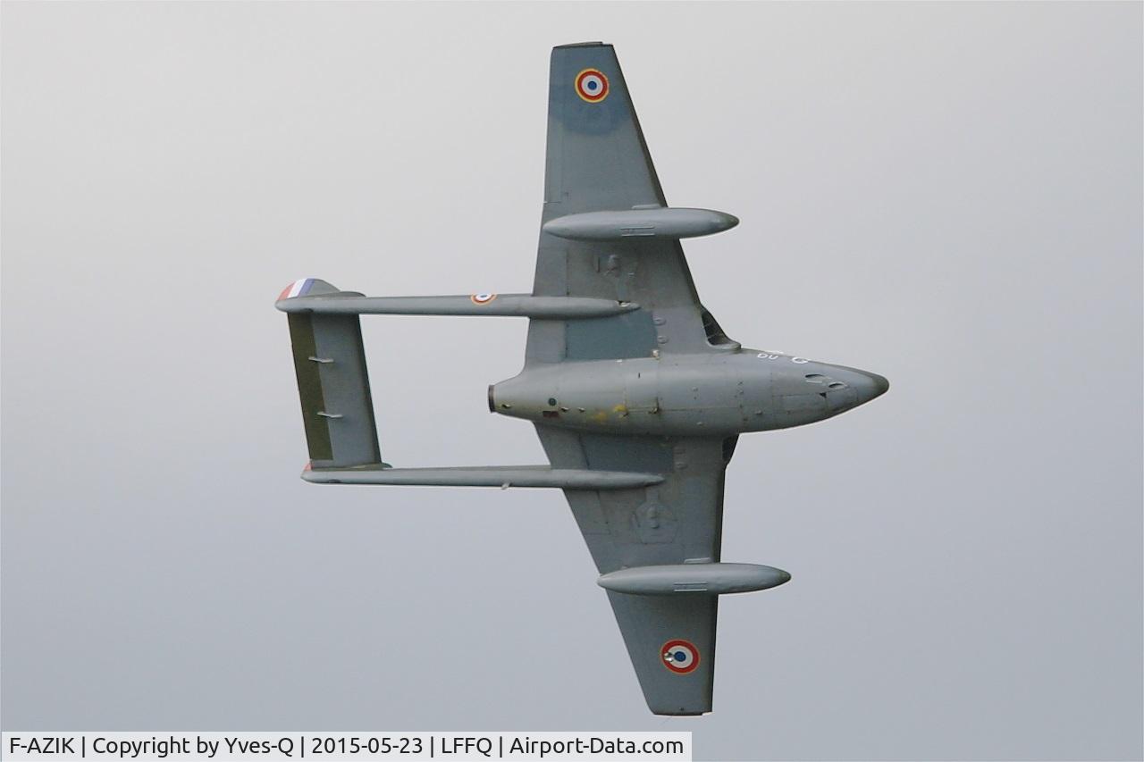F-AZIK, De Havilland (FFA) Vampire FB.6 (DH-100) C/N 700, De Havilland Vampire FB.6, On display, La Ferté-Alais airfield (LFFQ) Airshow 2015