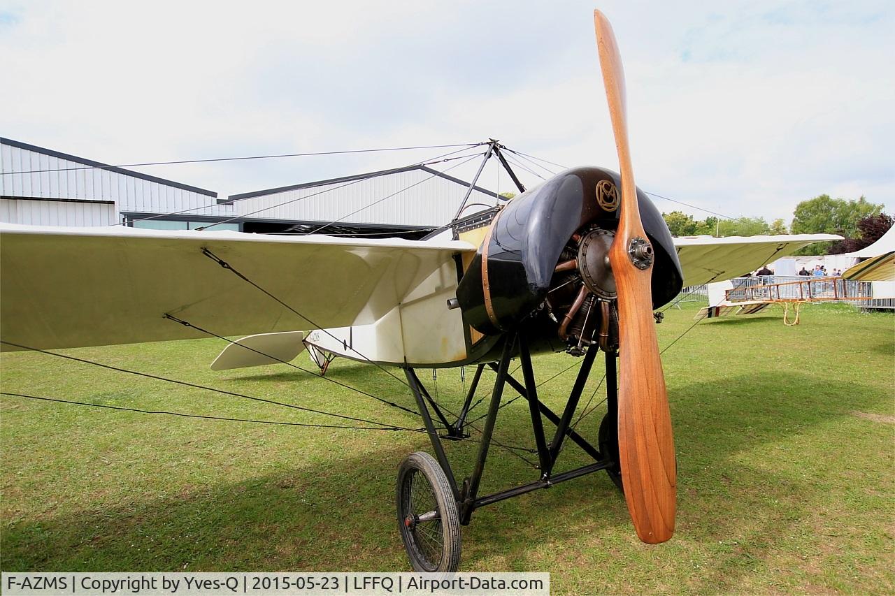 F-AZMS, Morane-Saulnier Type H13 Replica C/N SAMS 22.01, Morane-Saulnier Type H13, Static display, La Ferté-Alais airfield (LFFQ) Air show 2015