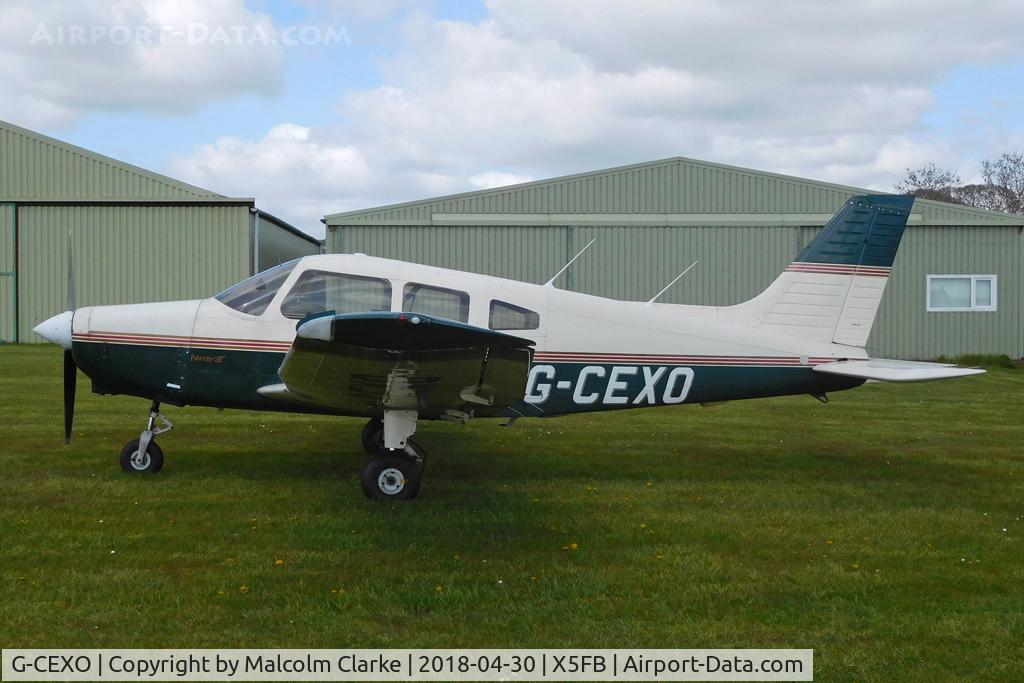 G-CEXO, 1998 Piper PA-28-161 Warrior III C/N 2842041, Piper PA-28-161 Warrior III, Fishburn Airfield, April 30 2018.