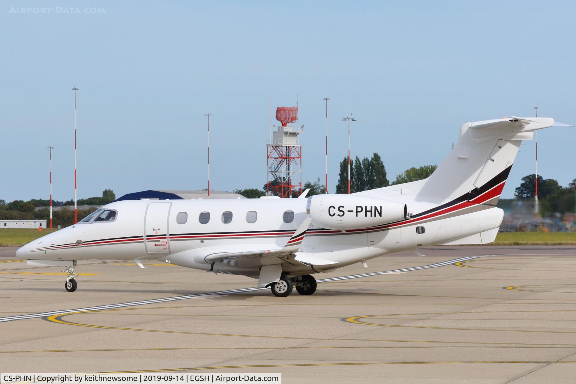 CS-PHN, 2019 Embraer EMB-505 Phenom 300 C/N 50500514, Leaving Norwich