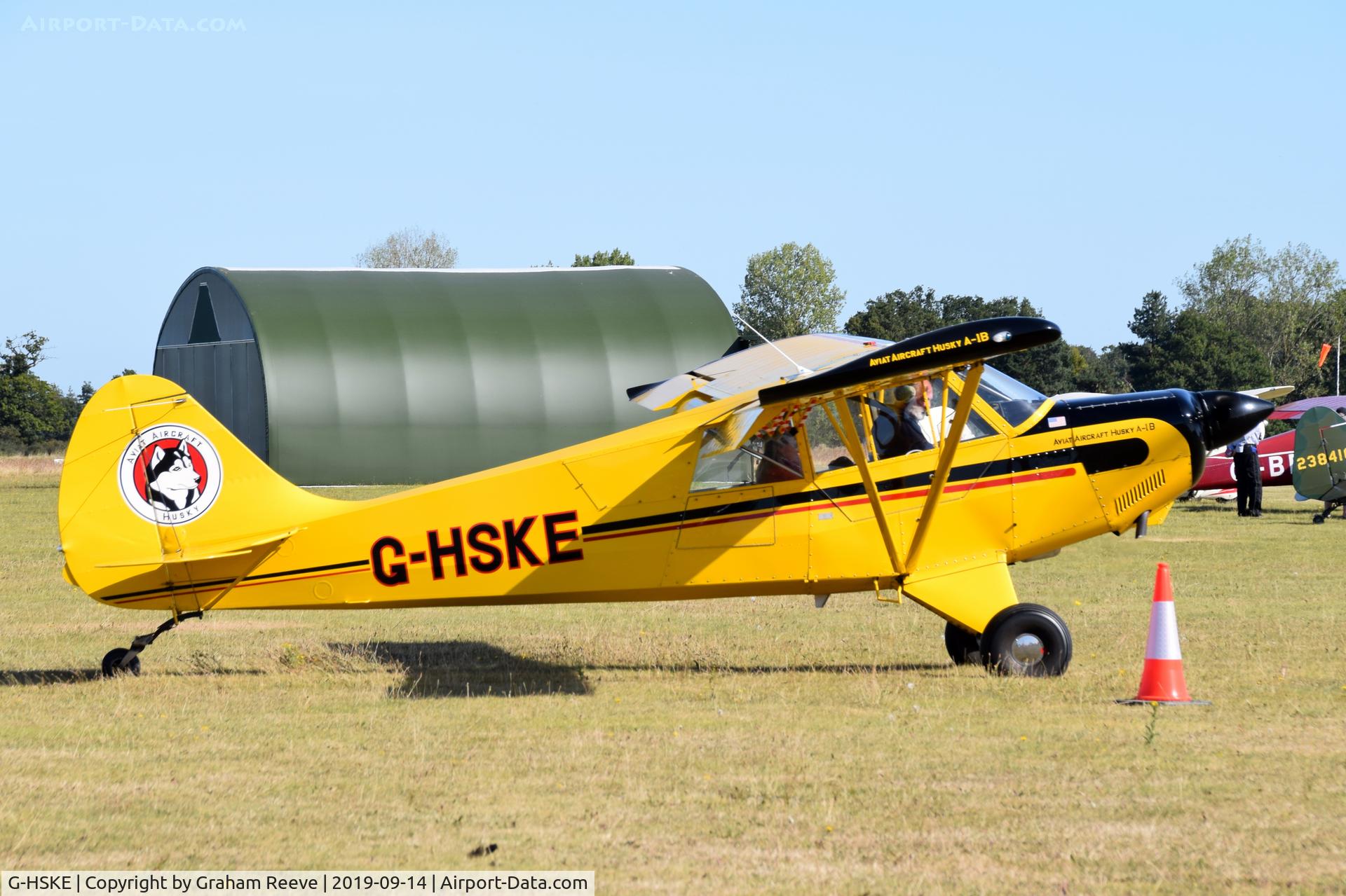 G-HSKE, 2007 Aviat A-1B Husky C/N 2437, Just landed at Just landed at, Bury St Edmunds, Rougham Airfield, UK.