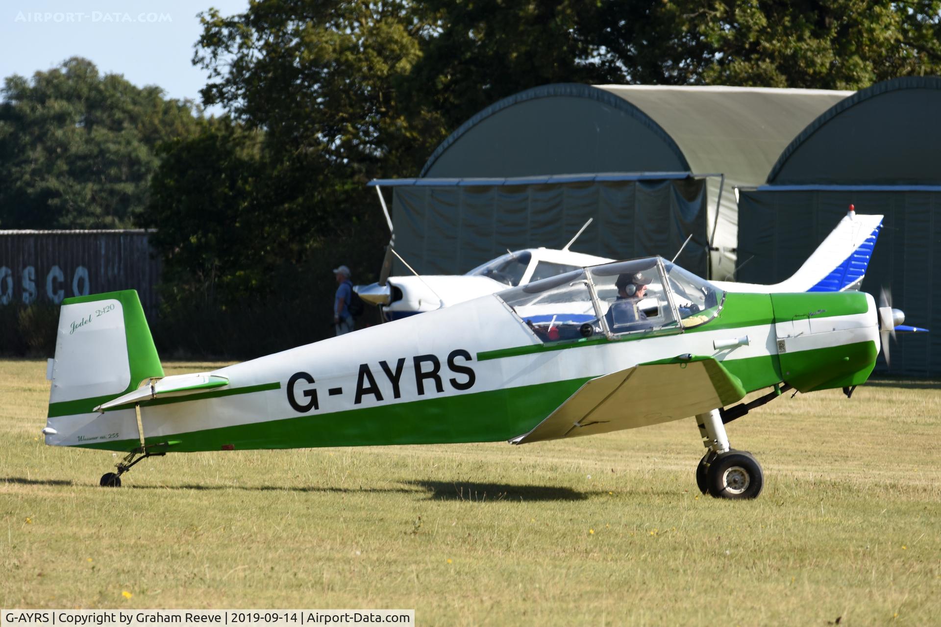 G-AYRS, 1964 Wassmer (Jodel) D-120 Paris-Nice C/N 255, Just landed at, Bury St Edmunds, Rougham Airfield, UK.