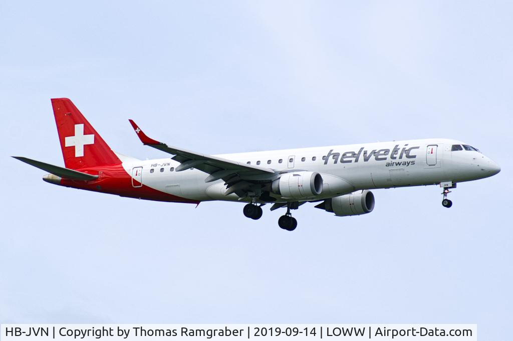 HB-JVN, 2009 Embraer 190LR (ERJ-190-100LR) C/N 19000285, Helvetic Airways Embraer 190