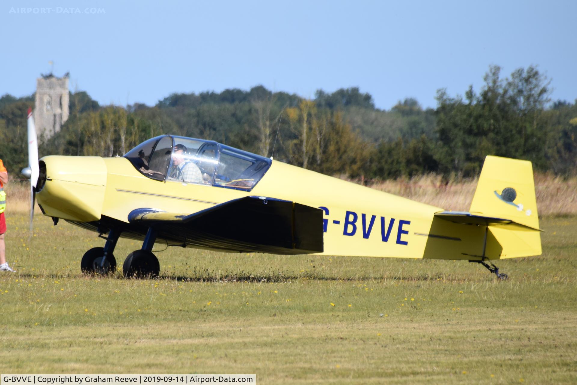 G-BVVE, 1961 Jodel D-112 C/N 1070, Just landed at, Bury St Edmunds, Rougham Airfield, UK.