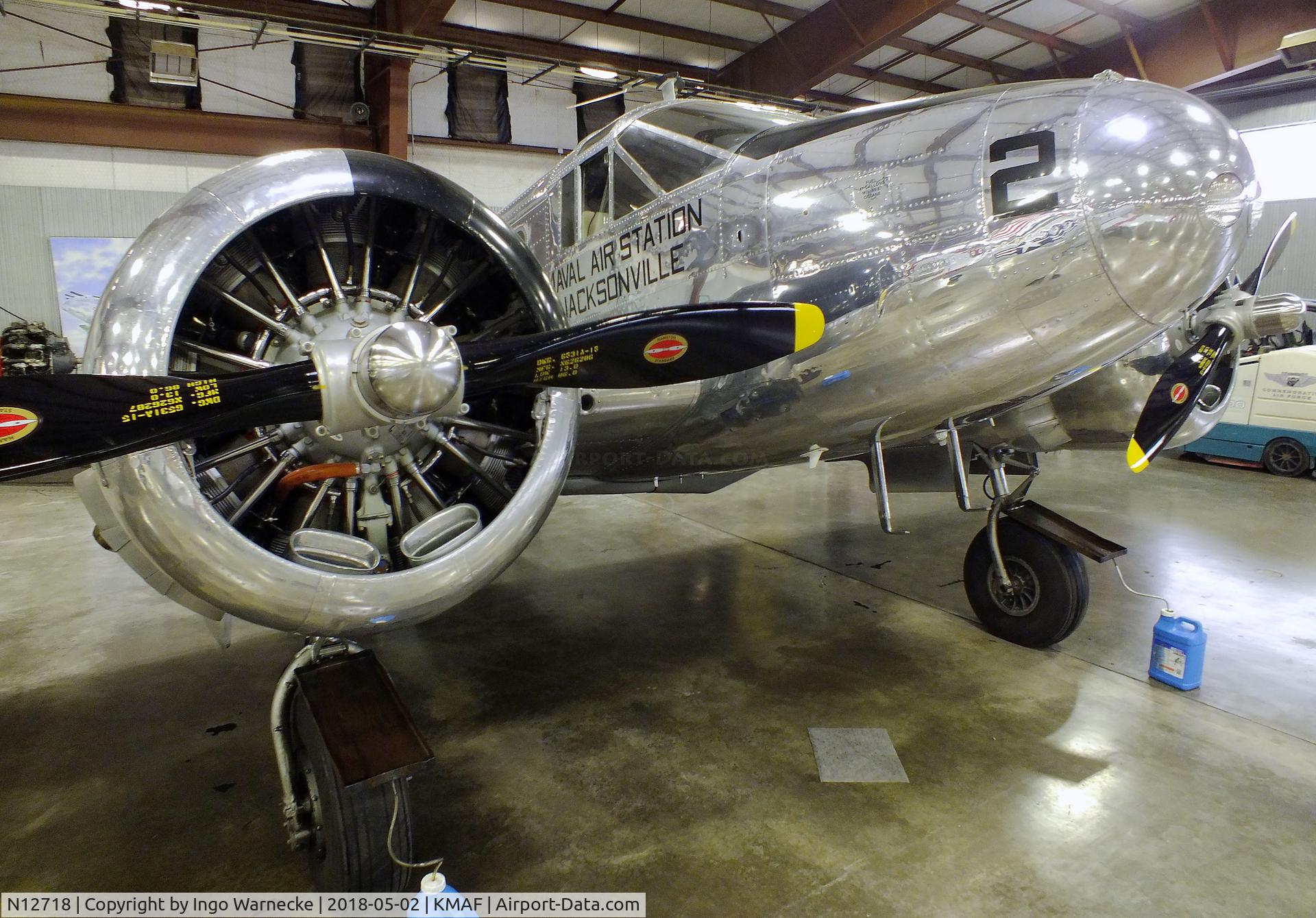 N12718, 1942 Beech UC-45J Expeditor C/N 39750, Beechcraft UC-45J Navigator at the Midland Army Air Field Museum, Midland TX