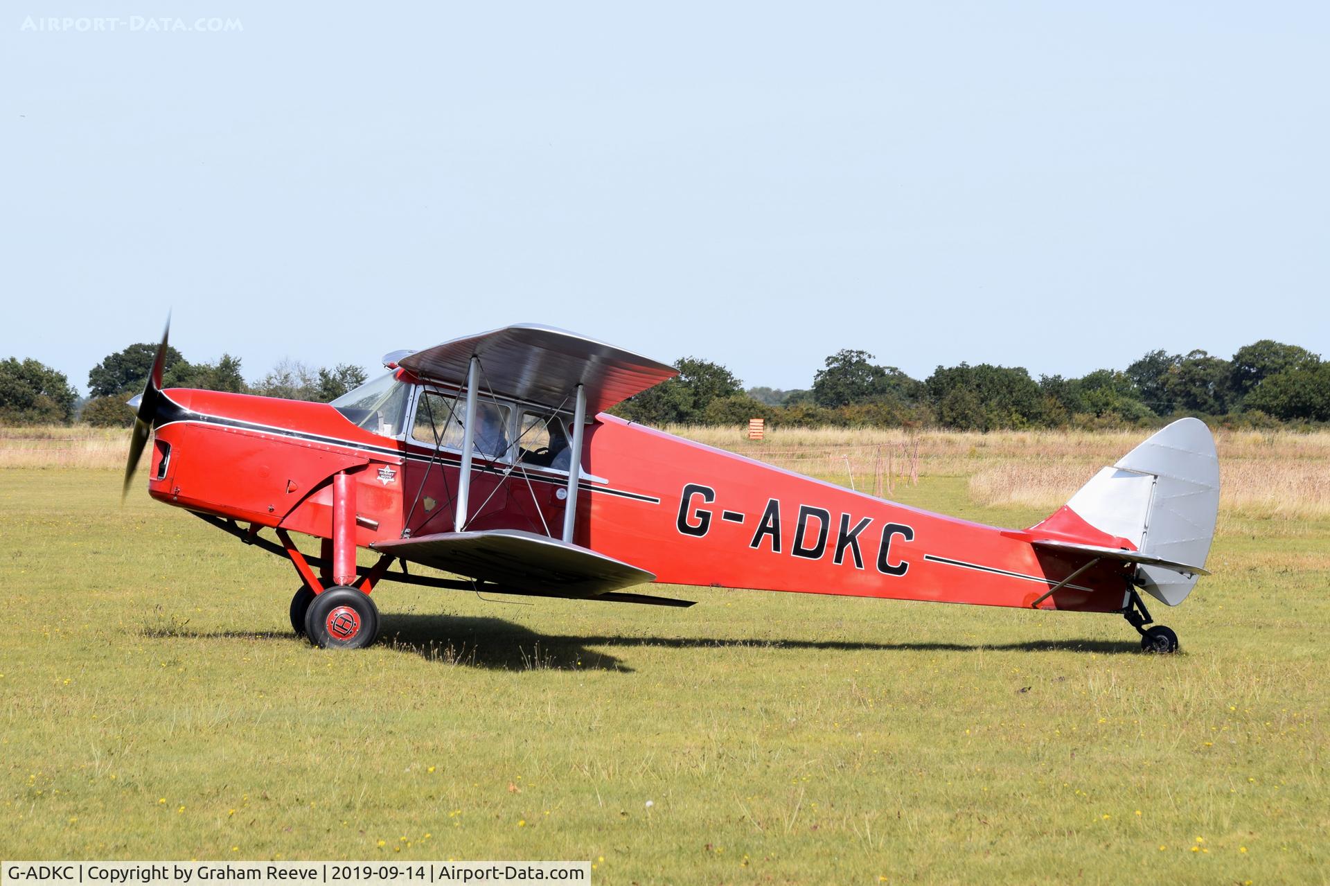 G-ADKC, 1936 De Havilland DH.87B Hornet Moth C/N 8064, Just landed at, Bury St Edmunds, Rougham Airfield, UK.