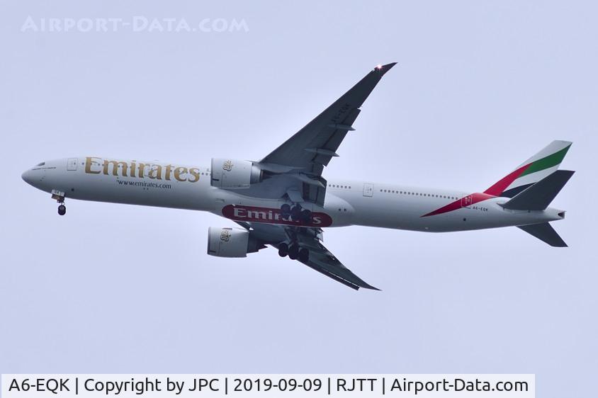 A6-EQK, 2018 Boeing 777-31H/ER C/N 42359, Delayed because of typhoon