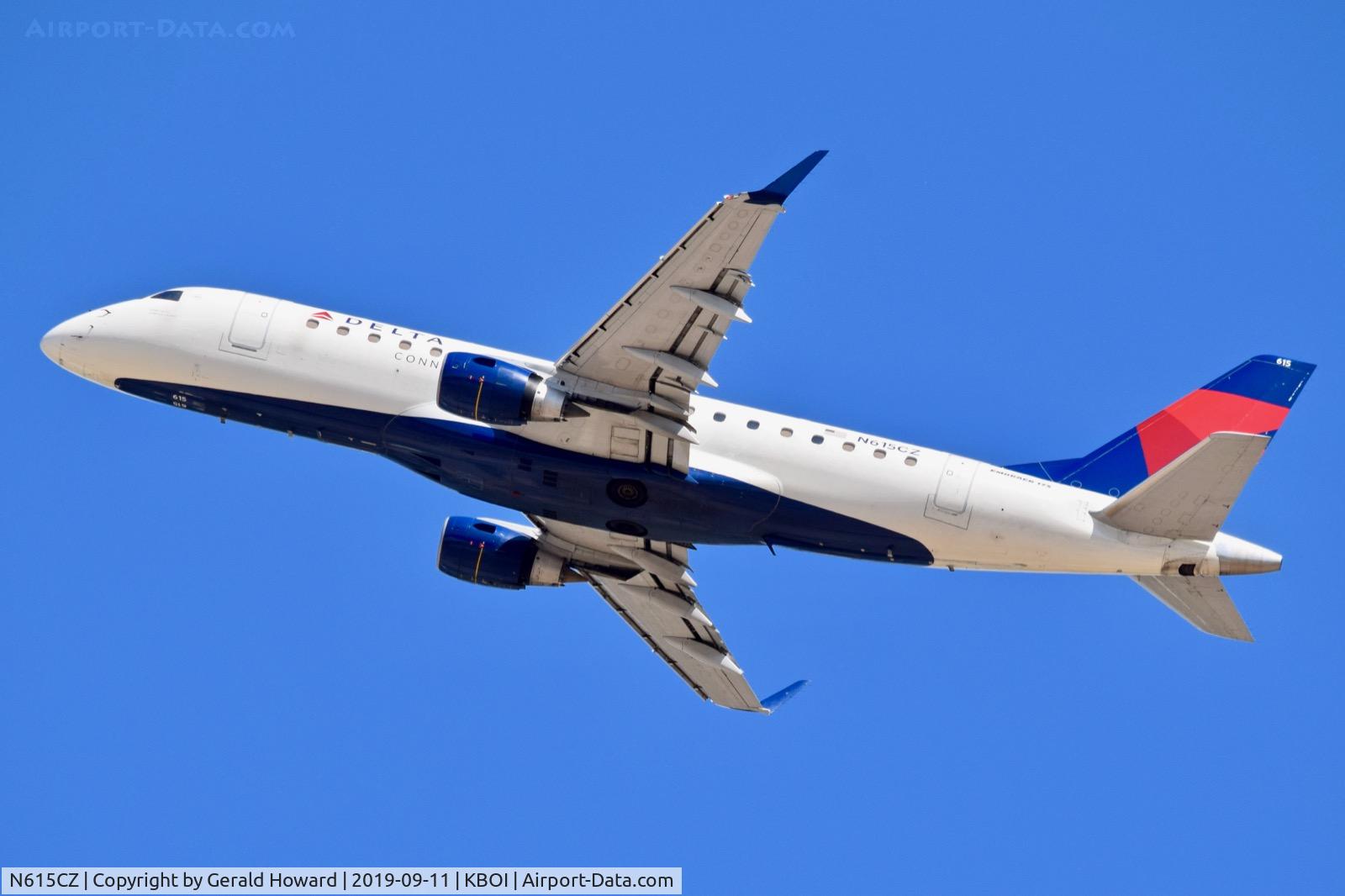 N615CZ, 2008 Embraer 175LR (ERJ-170-200LR) C/N 17000207, Departure from BOI.