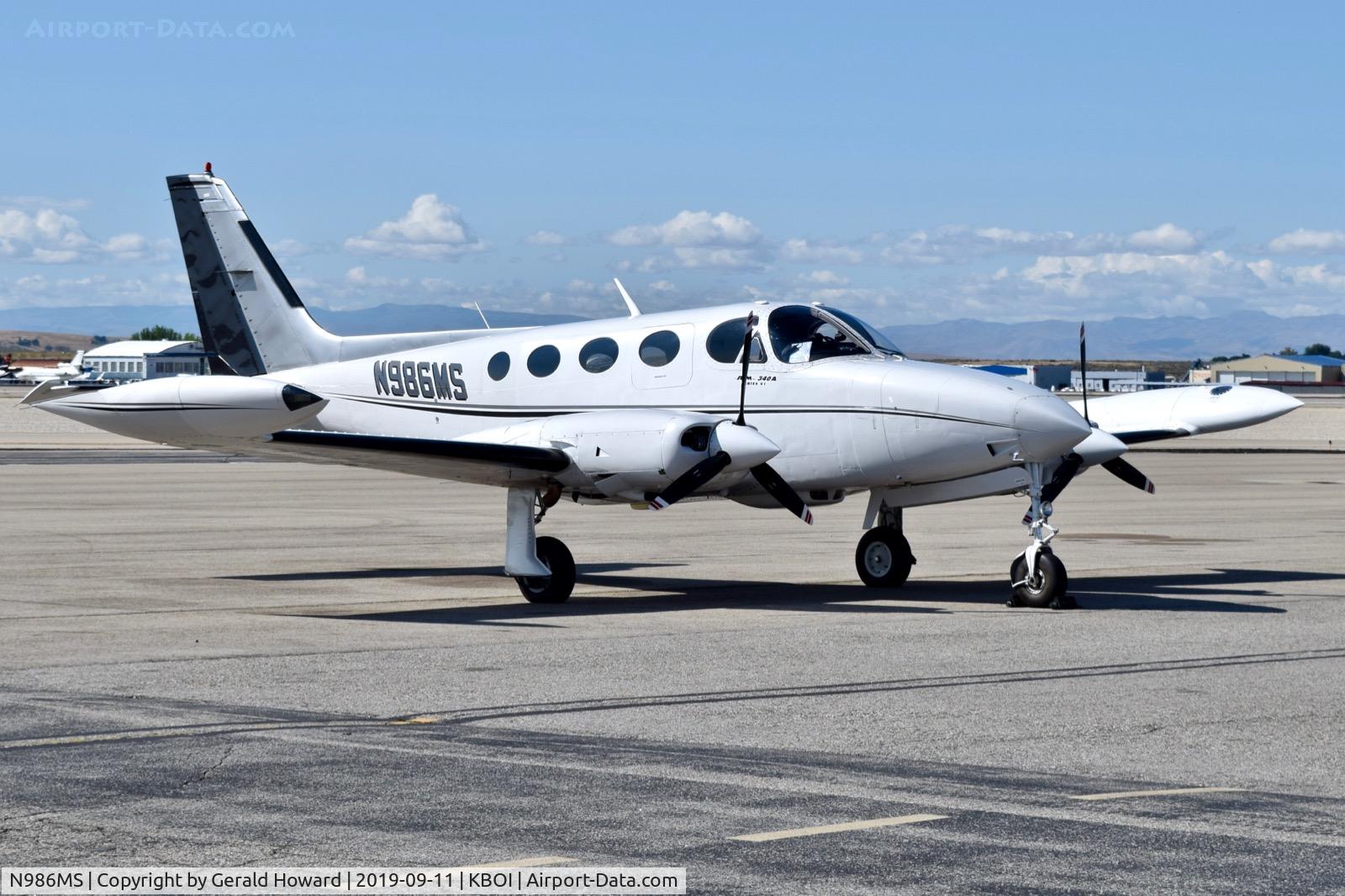 N986MS, 1980 Cessna 340A C/N 340A0902, Parked on the north GA ramp.