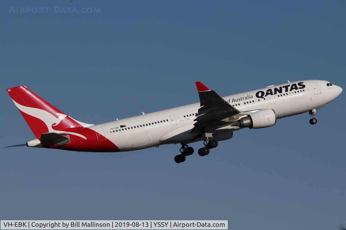 VH-EBK, 2008 Airbus A330-202 C/N 945, away to PER