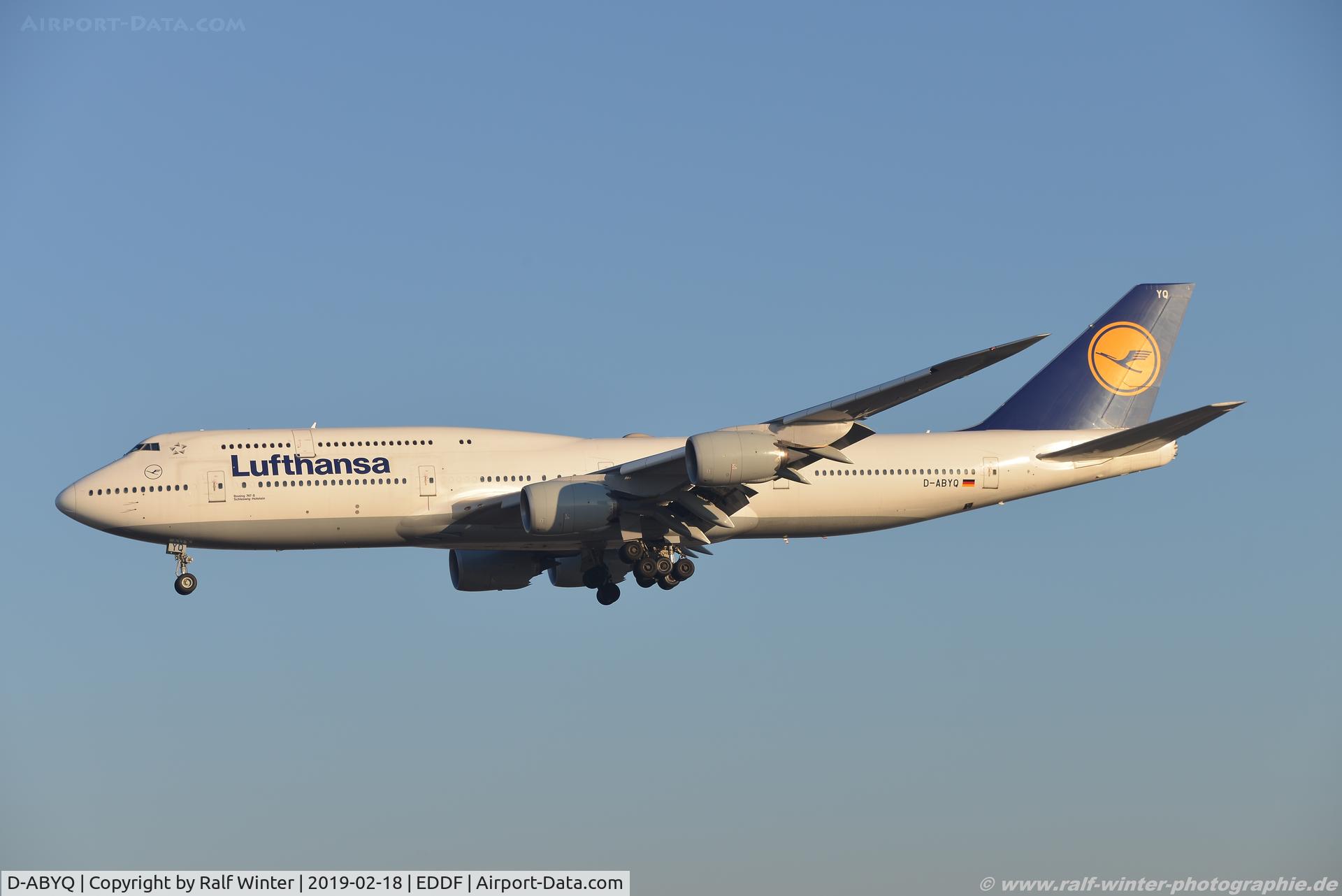 D-ABYQ, 2014 Boeing 747-830 C/N 37840, Boeing 747-830 - LH DLH Lufthansa 'Schleswig-Holstein' - 37840 - D-ABYQ - 18.02.2019 - FRA