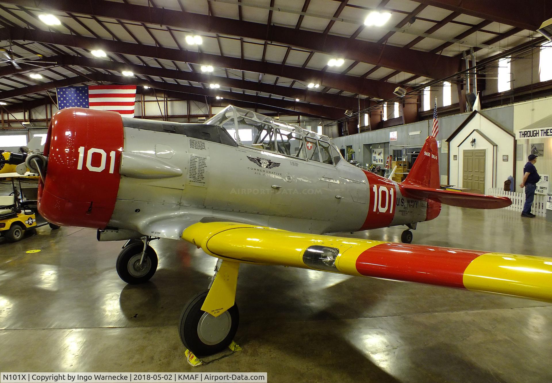 N101X, North American SNJ-5 Texan C/N 88-9450, North American SNJ-5 Texan at the Midland Army Air Field Museum, Midland TX