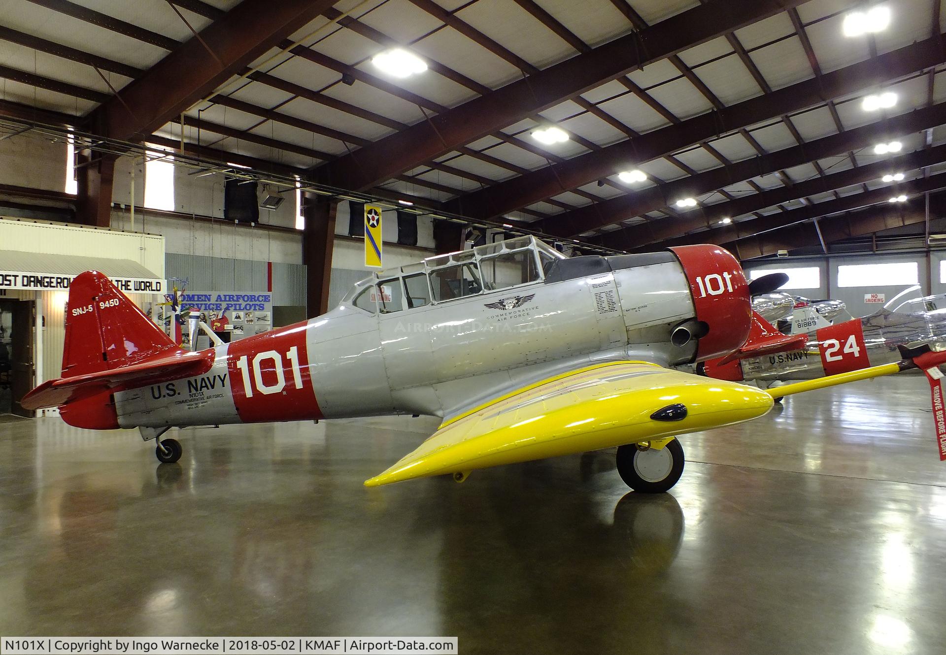 N101X, North American SNJ-5 Texan C/N 88-9450, North American SNJ-5 Texan at the Midland Army Air Field Museum, Midland TX