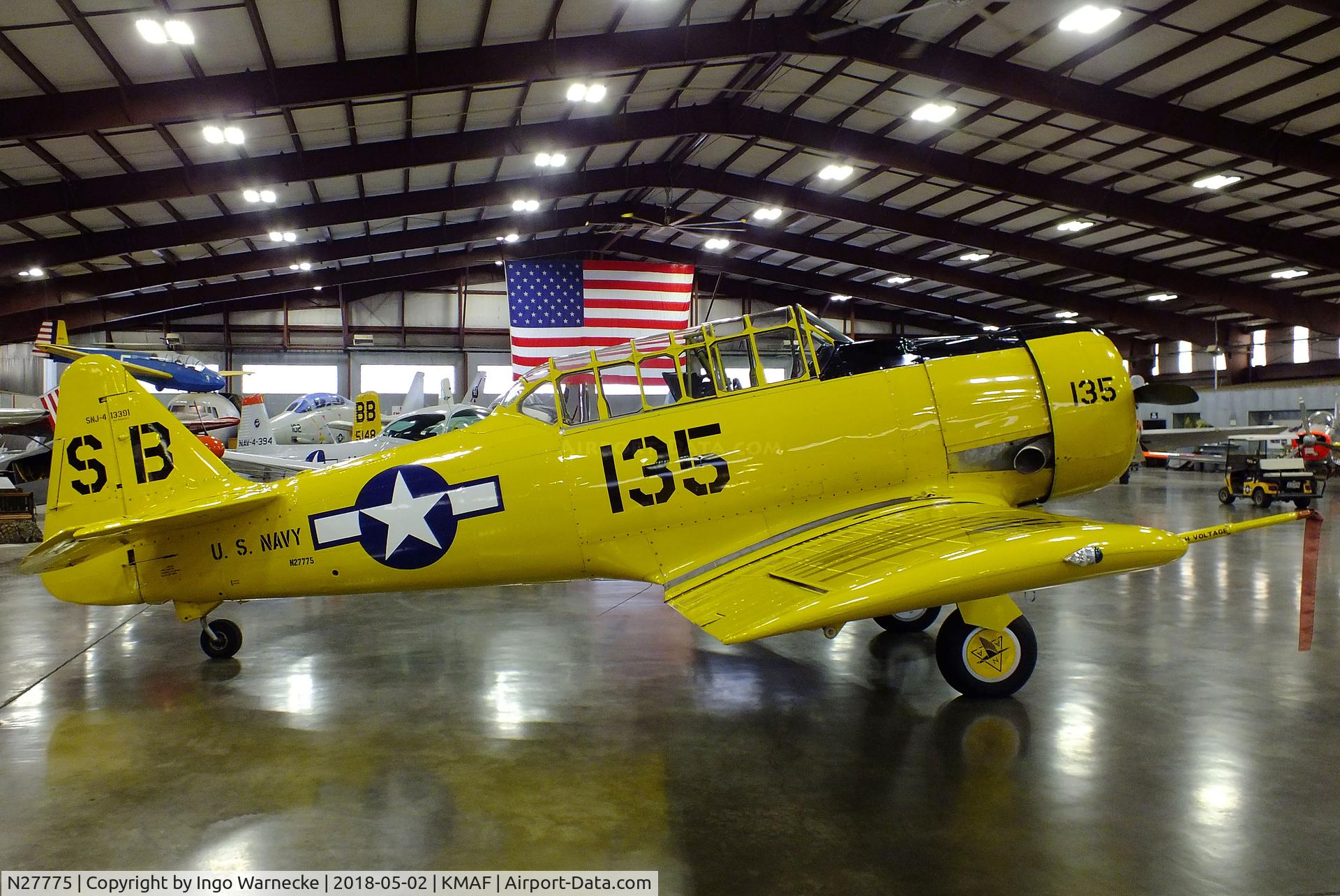 N27775, 1943 North American SNJ-4 Texan C/N 88-13391, North American SNJ-4 Texan at the Midland Army Air Field Museum, Midland TX