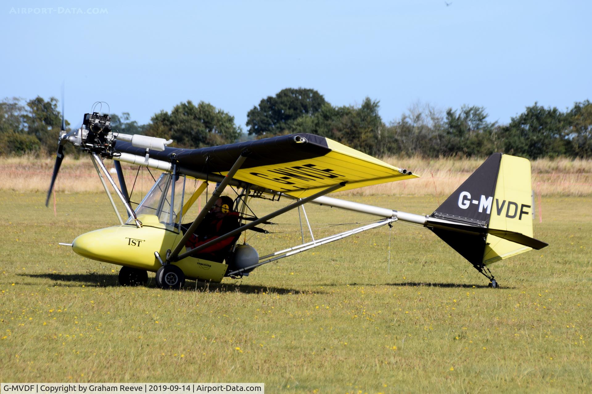 G-MVDF, 1988 Thruster TST MK1 C/N 8078-TST-088, Just landed at, Bury St Edmunds, Rougham Airfield, UK.