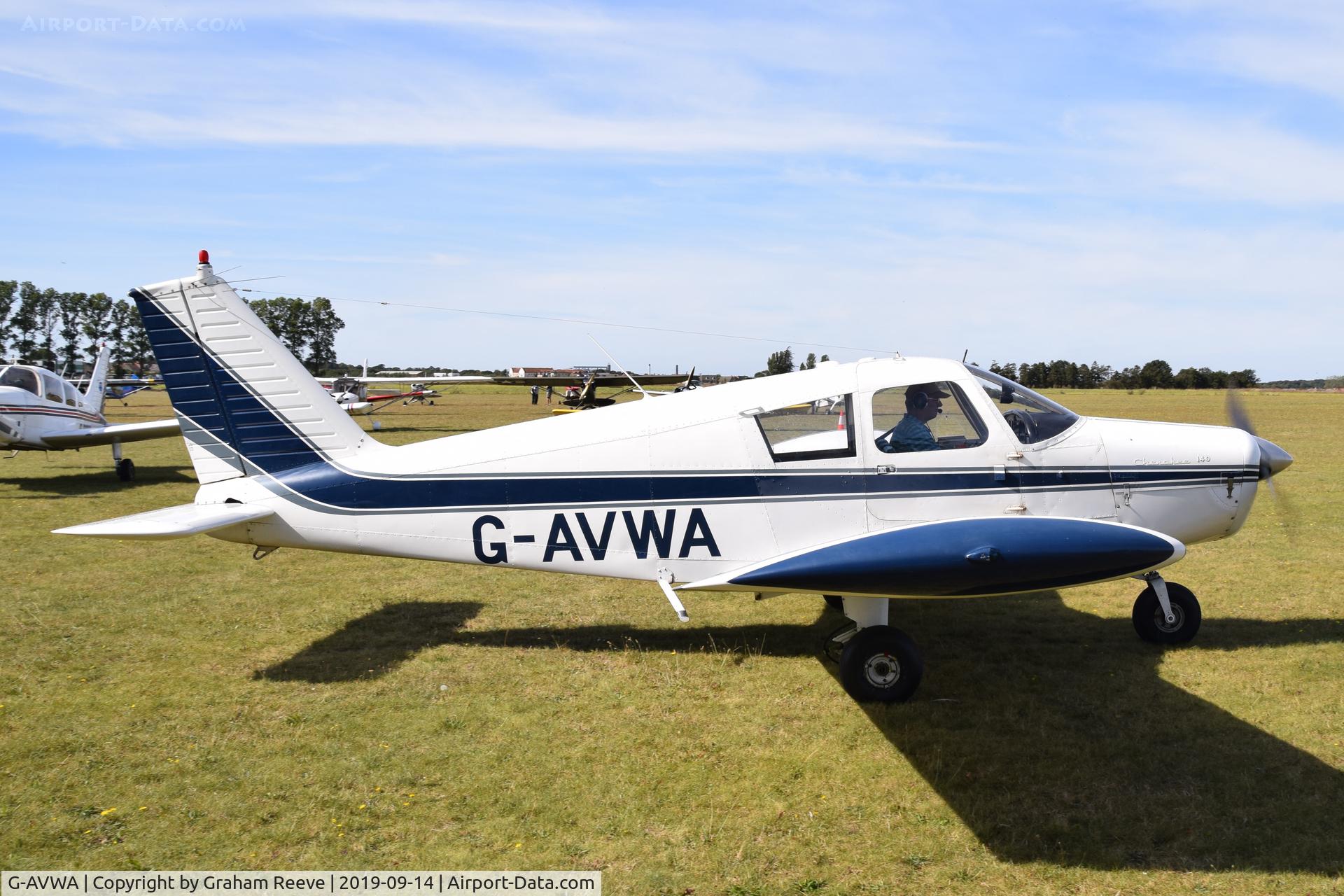 G-AVWA, 1967 Piper PA-28-140 Cherokee C/N 28-23660, Departing from, Bury St Edmunds, Rougham Airfield, UK.