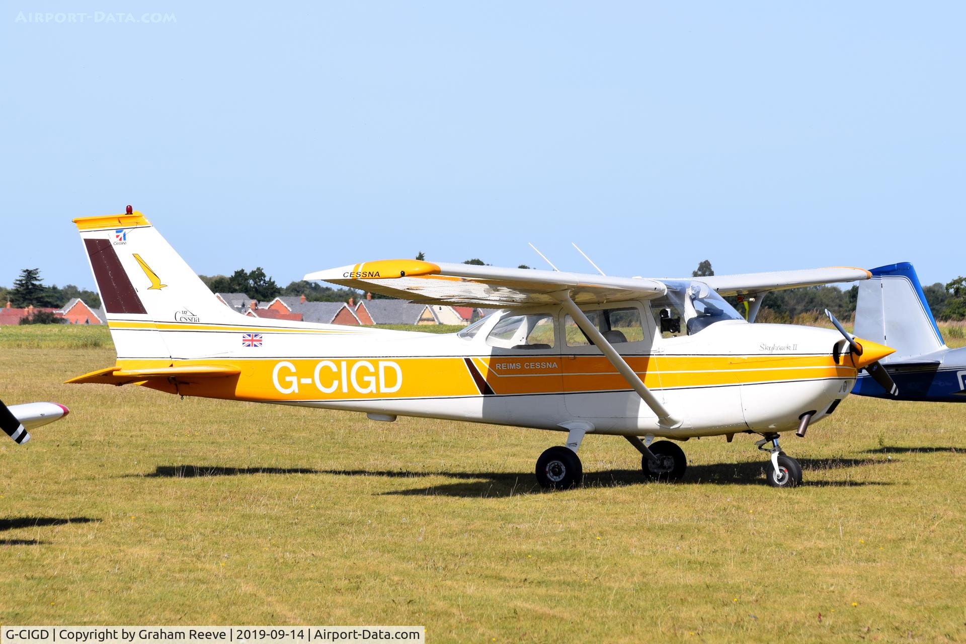 G-CIGD, 1975 Reims F172M Skyhawk Skyhawk C/N 1352, Parked at, Bury St Edmunds, Rougham Airfield, UK.